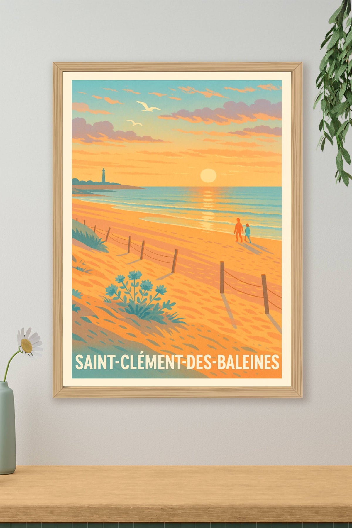 Affiche Saint-Clément-des-Baleines — Évasion au coucher du soleil · poster d'art de Saint-Clément-des-Baleines