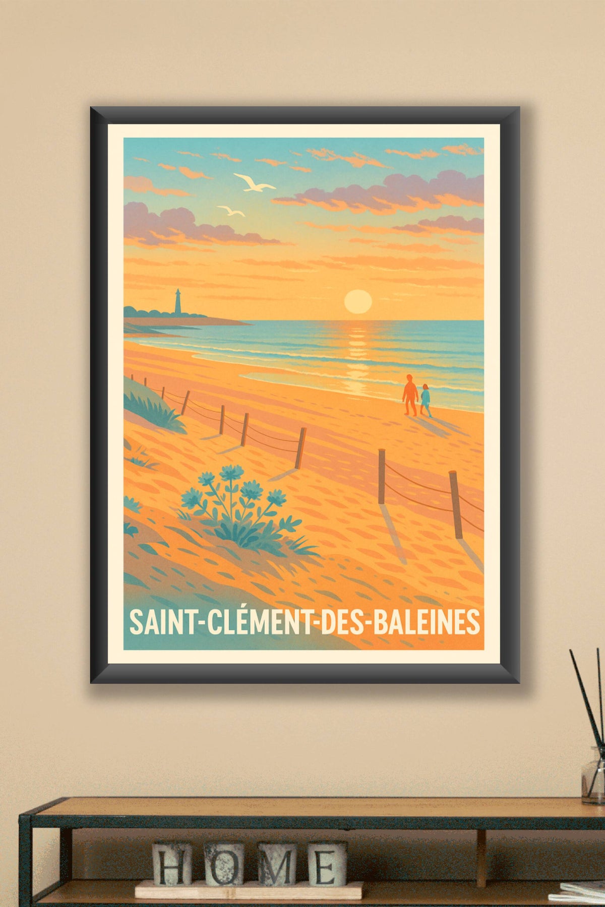 Affiche Saint-Clément-des-Baleines — Évasion au coucher du soleil · poster d'art de Saint-Clément-des-Baleines