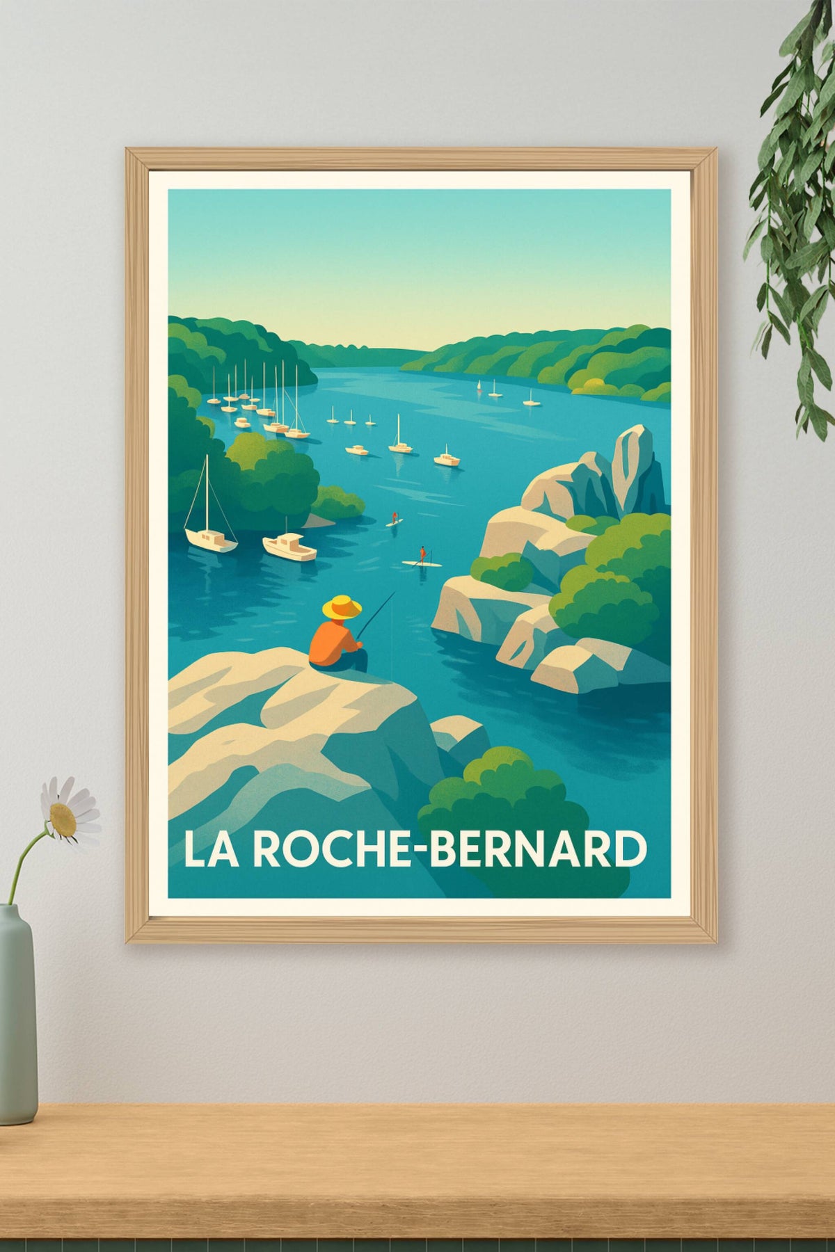 Affiche La Roche-Bernard — Évasion et sérénité au fil de l'eau · poster d'art de La Roche-Bernard