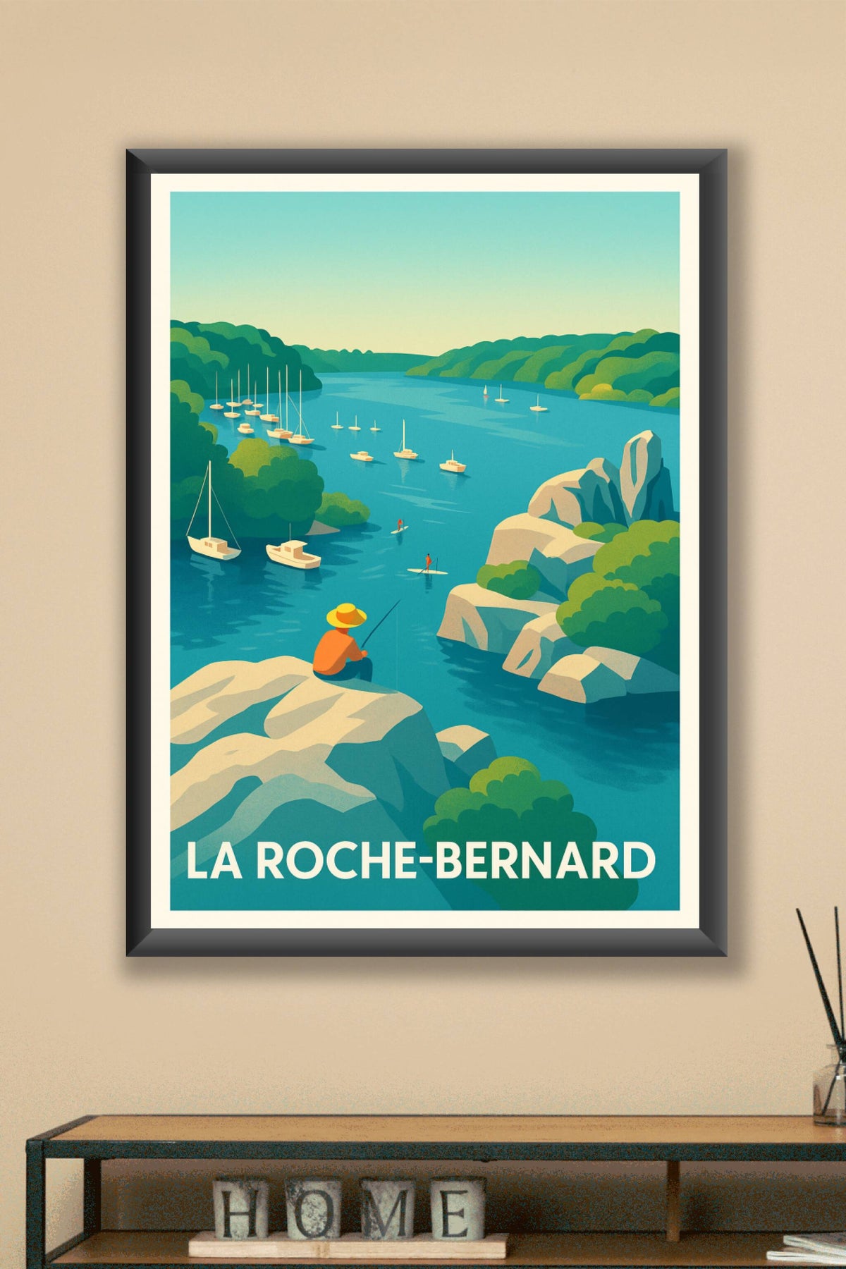 Affiche La Roche-Bernard — Évasion et sérénité au fil de l'eau · poster d'art de La Roche-Bernard