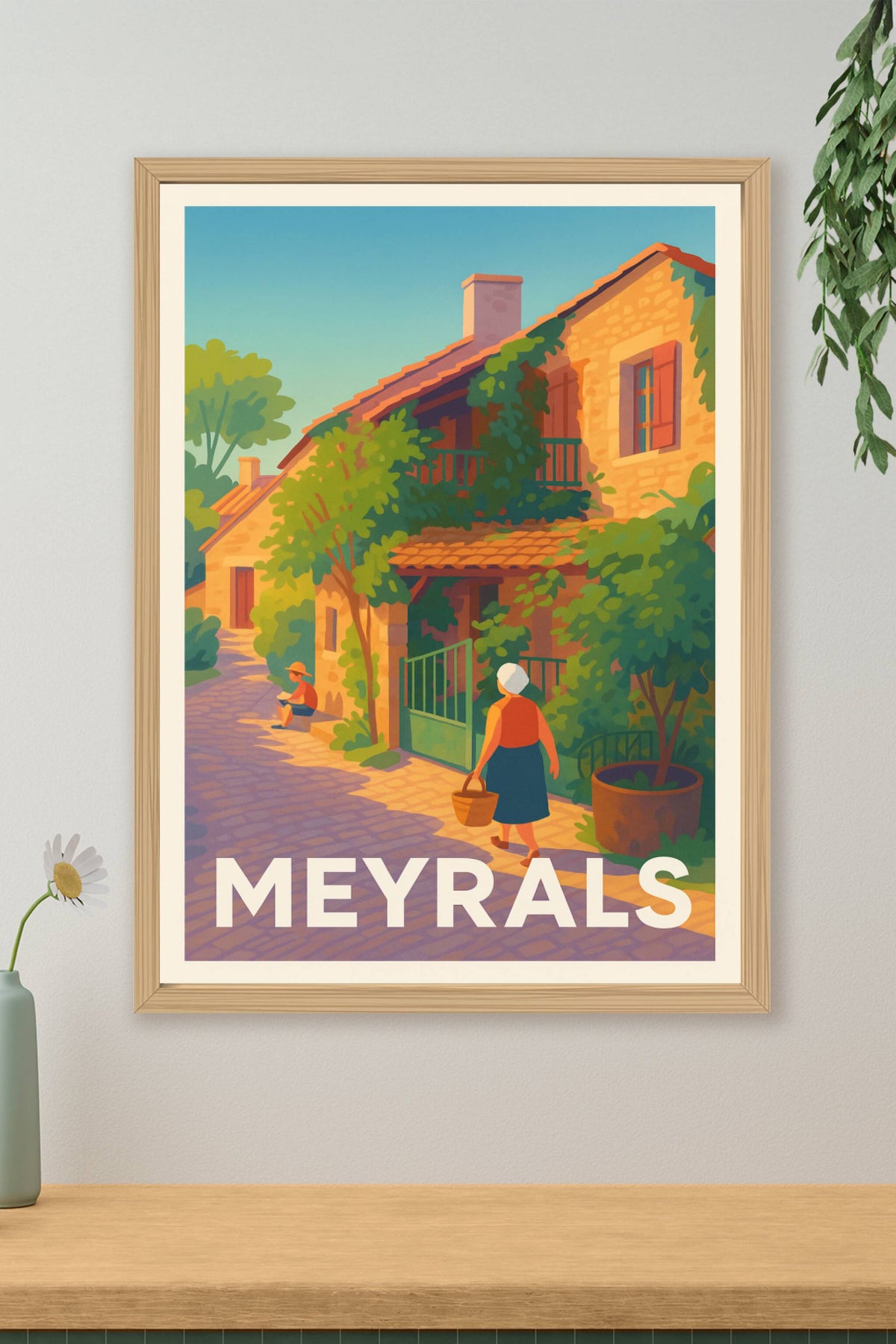 Affiche Meyras — Charme paisible d'un village provençal · poster d'art de Meyras