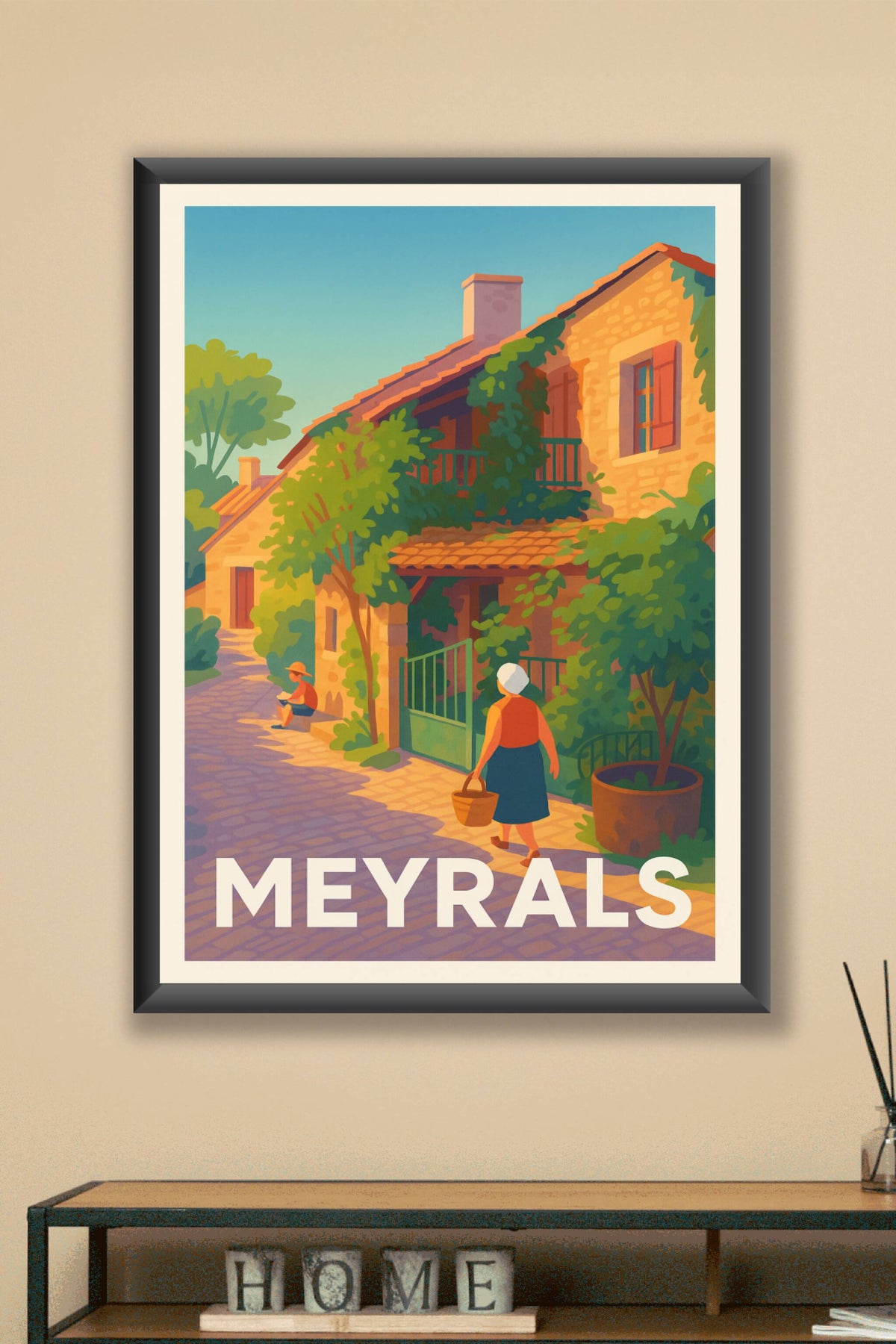 Affiche Meyras — Charme paisible d'un village provençal · poster d'art de Meyras