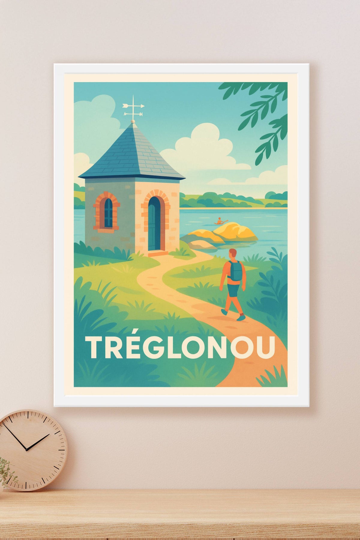 Affiche Tréglonou — Évasion au bord de l'eau · poster d'art de Tréglonou