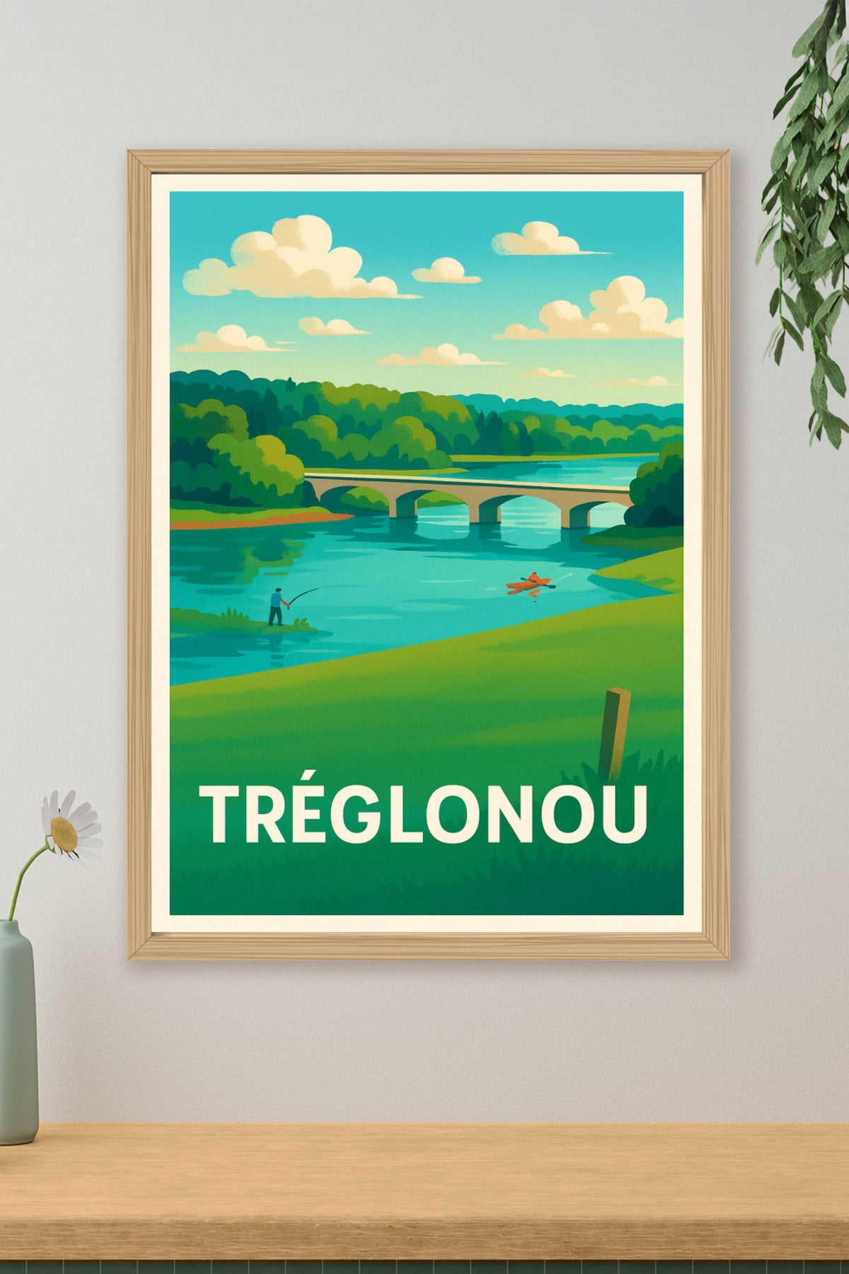 Affiche Tréglonou — Sérénité et Nature au Fil de l'Eau · poster d'art de Tréglonou