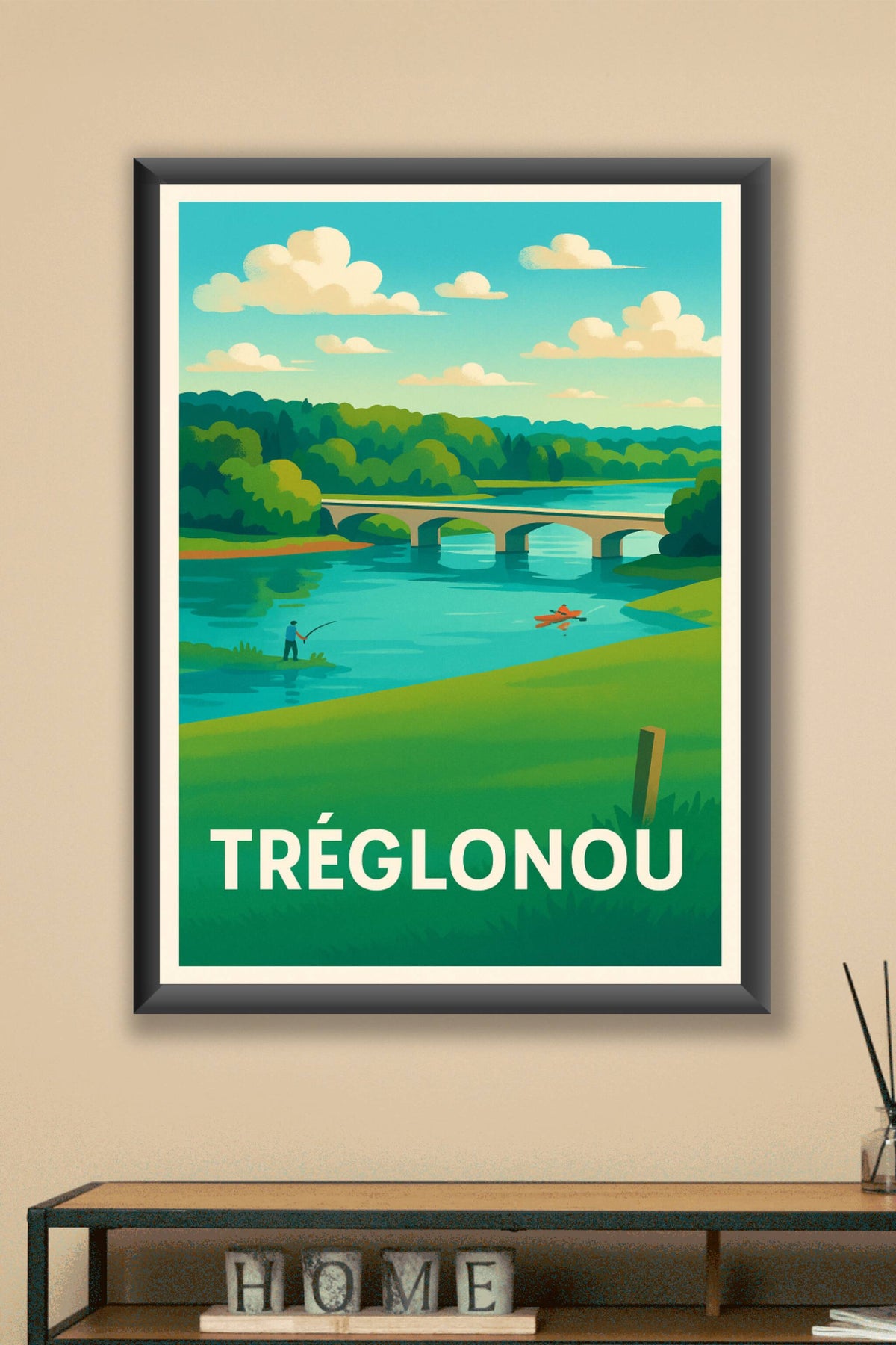 Affiche Tréglonou — Sérénité et Nature au Fil de l'Eau · poster d'art de Tréglonou