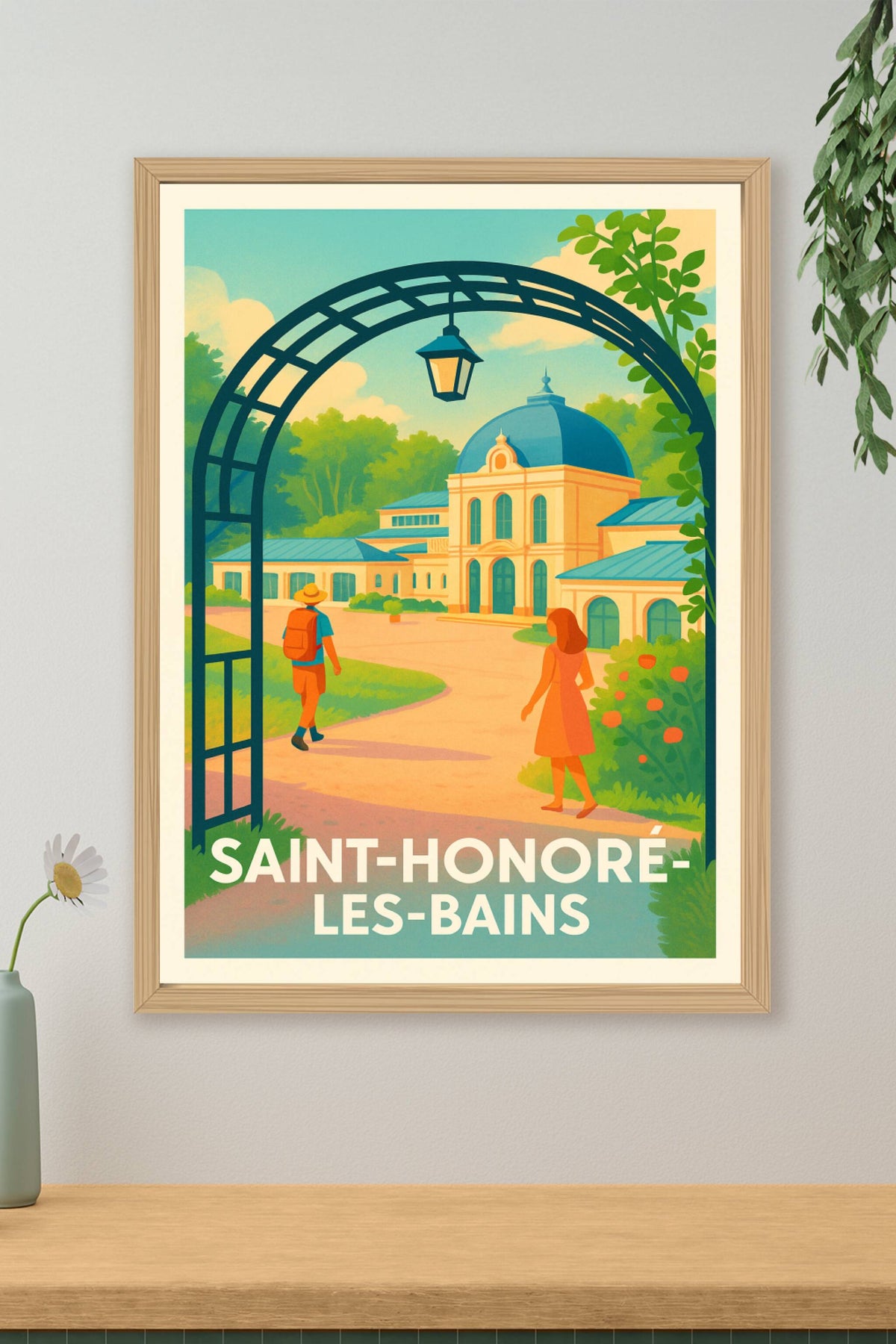 Affiche Saint-Honoré-les-Bains — Escapade au cœur d’un élégance intemporelle · poster d'art de Saint-Honoré-les-Bains