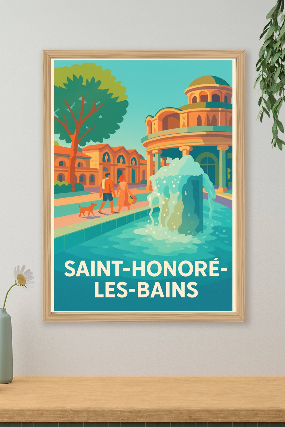 Affiche Saint-Honoré-les-Bains — Élégance thermale et détente au cœur de la ville · poster d'art de Saint-Honoré-les-Bains