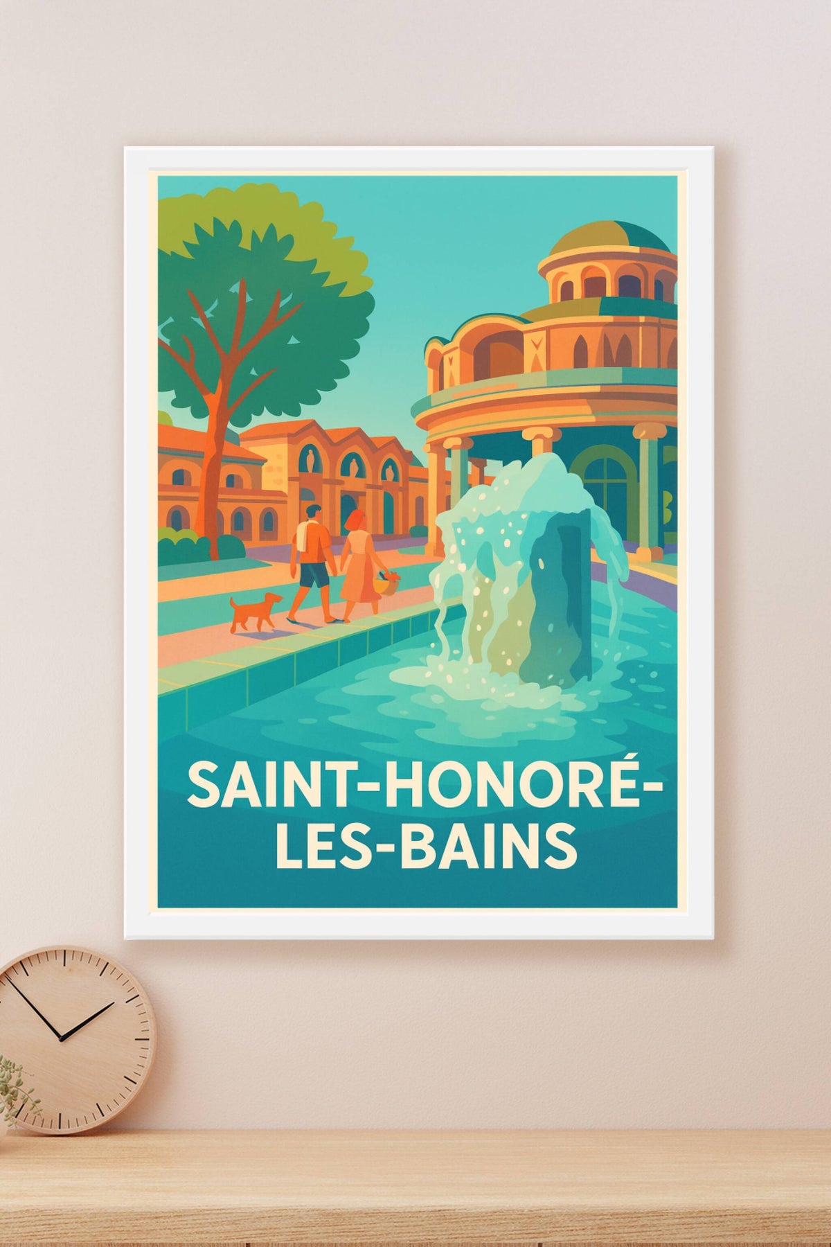 Affiche Saint-Honoré-les-Bains — Élégance thermale et détente au cœur de la ville · poster d'art de Saint-Honoré-les-Bains