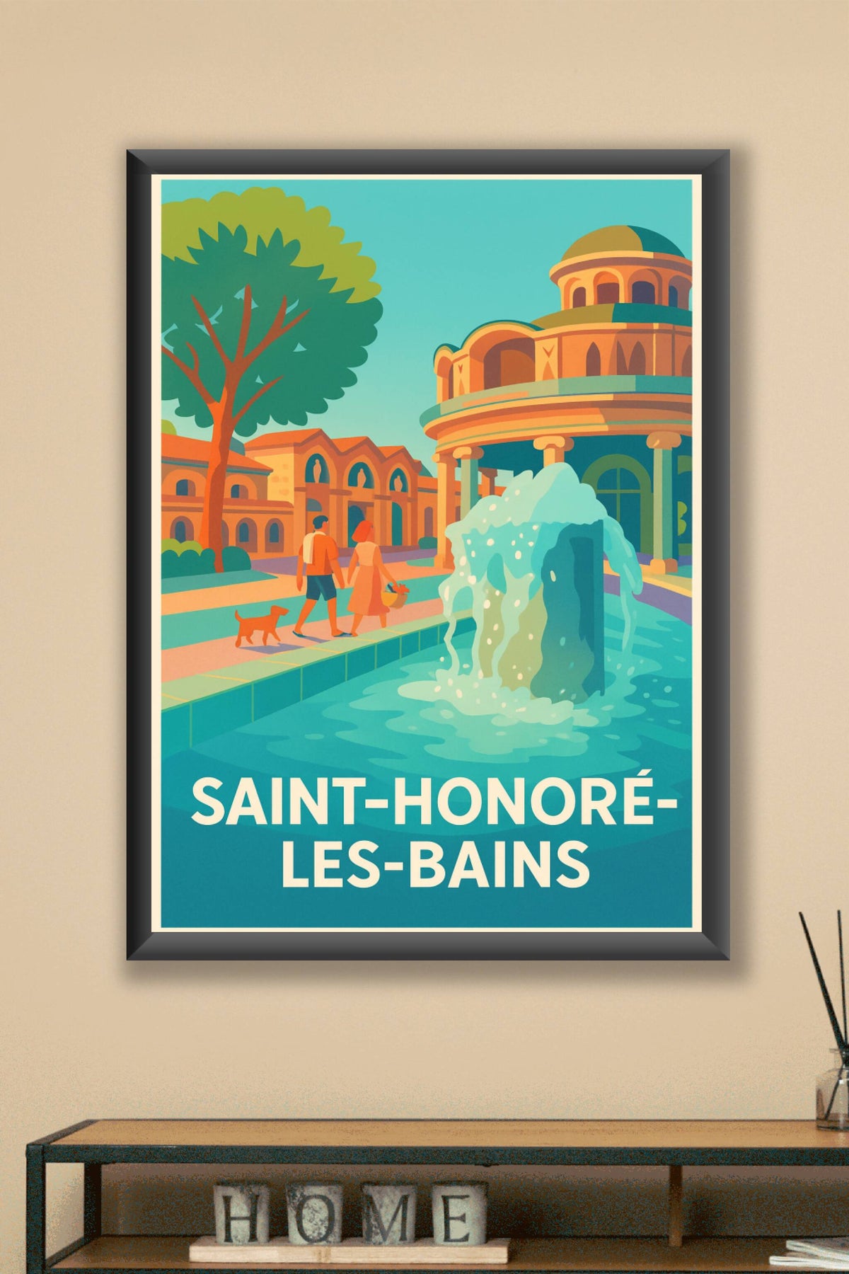 Affiche Saint-Honoré-les-Bains — Élégance thermale et détente au cœur de la ville · poster d'art de Saint-Honoré-les-Bains