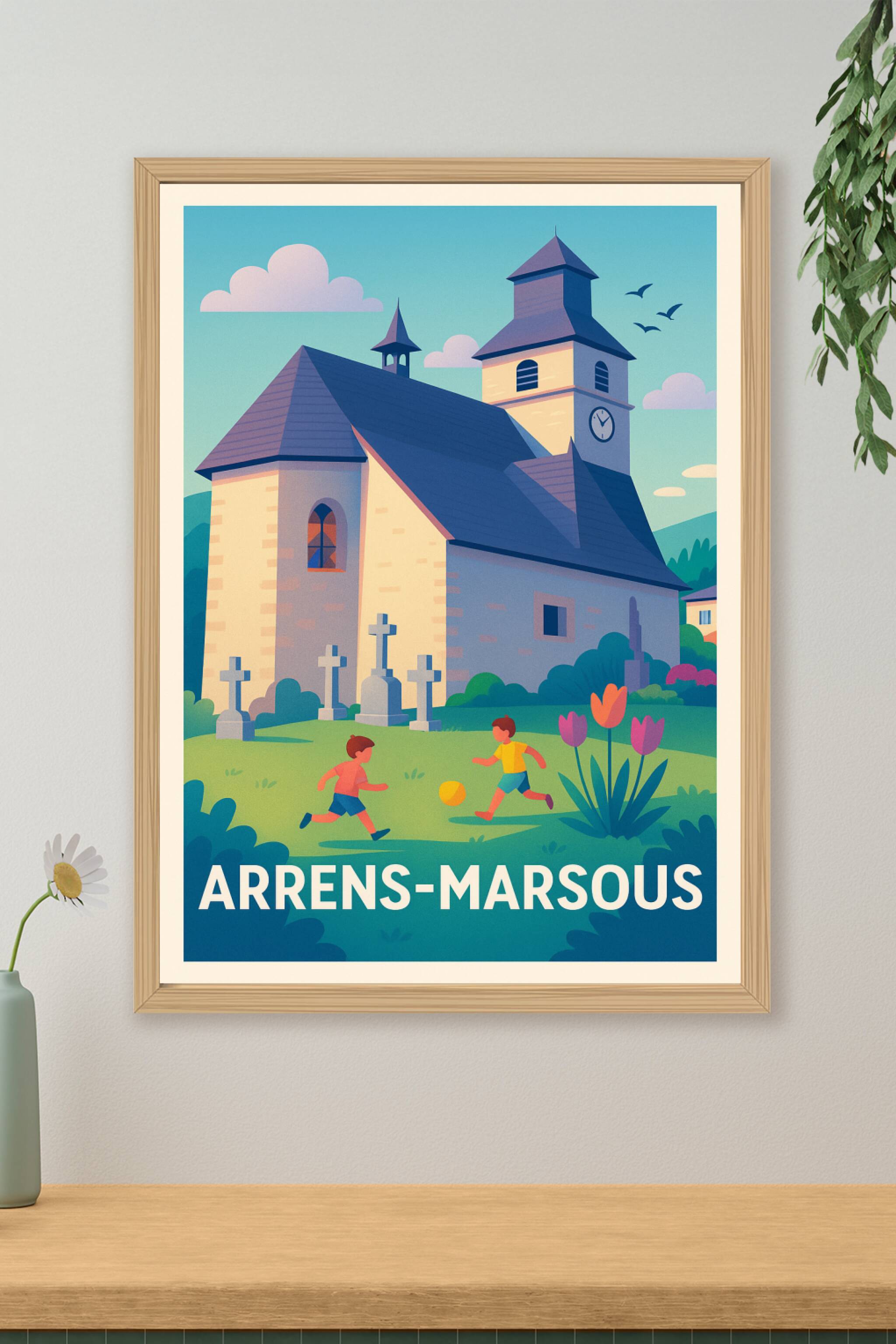 Affiche de Arrens-Marsous - Douceur et jeux au pied de l'église