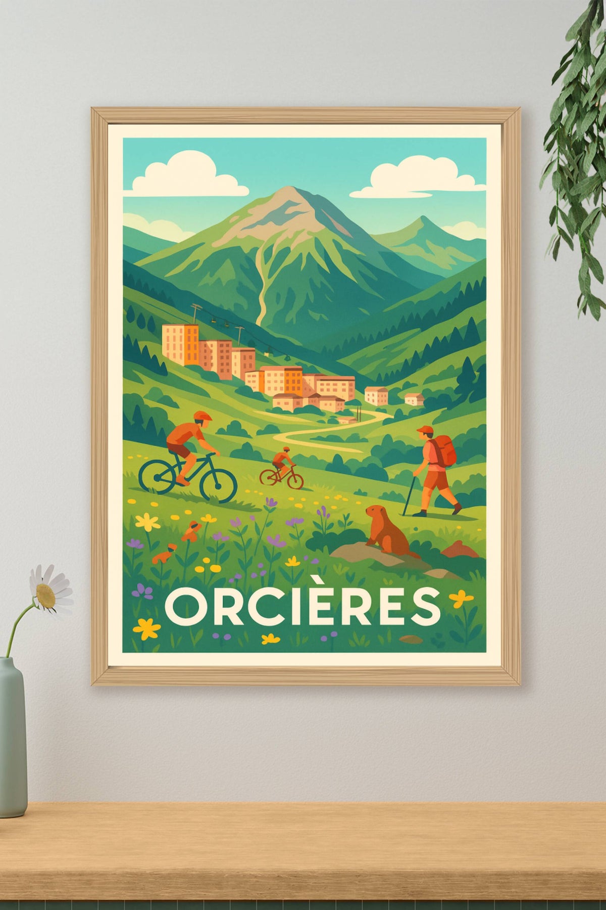 Affiche Orcières — Évasion nature et aventures en montagne · poster d'art de Orcières