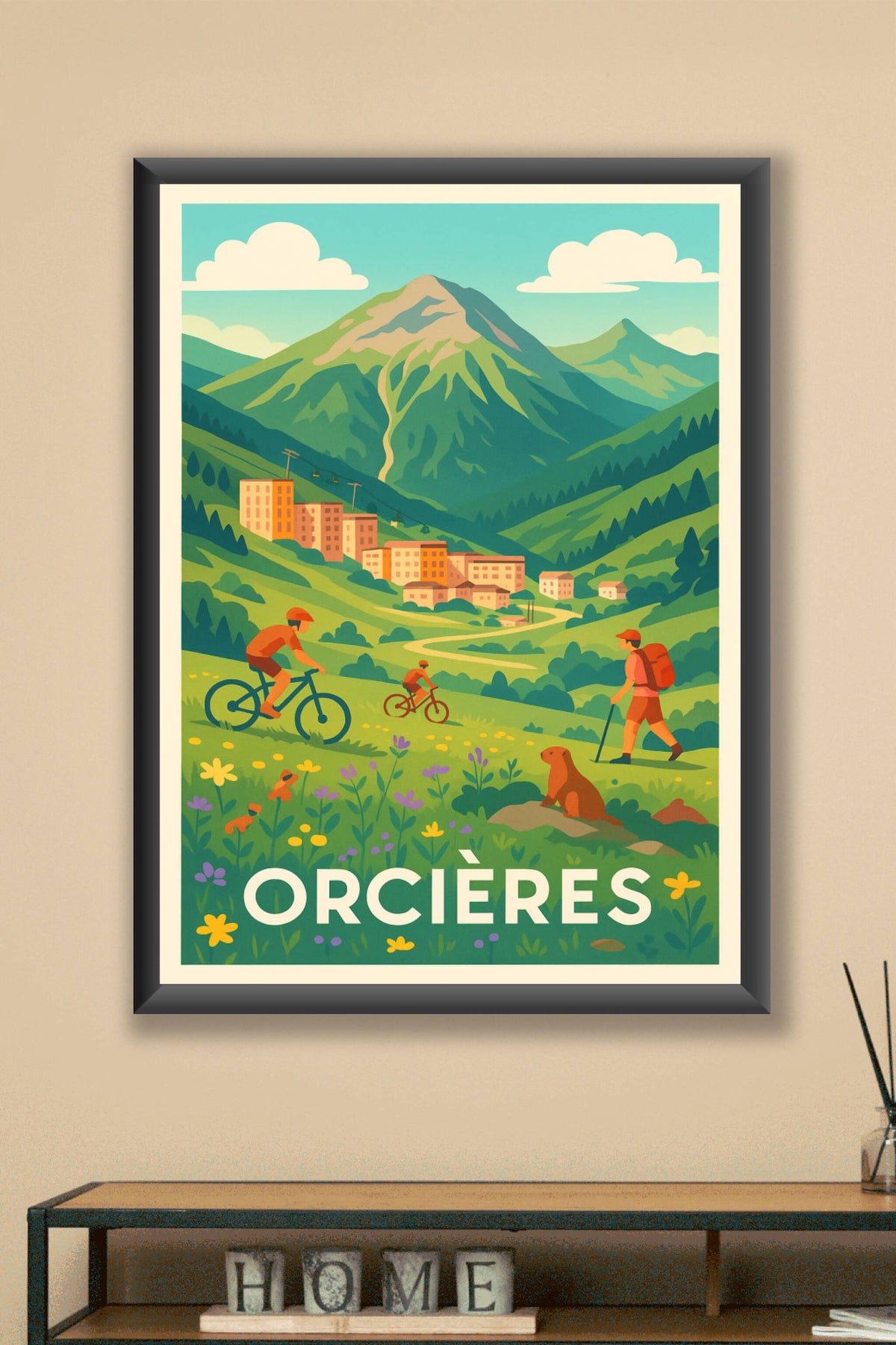 Affiche Orcières — Évasion nature et aventures en montagne · poster d'art de Orcières