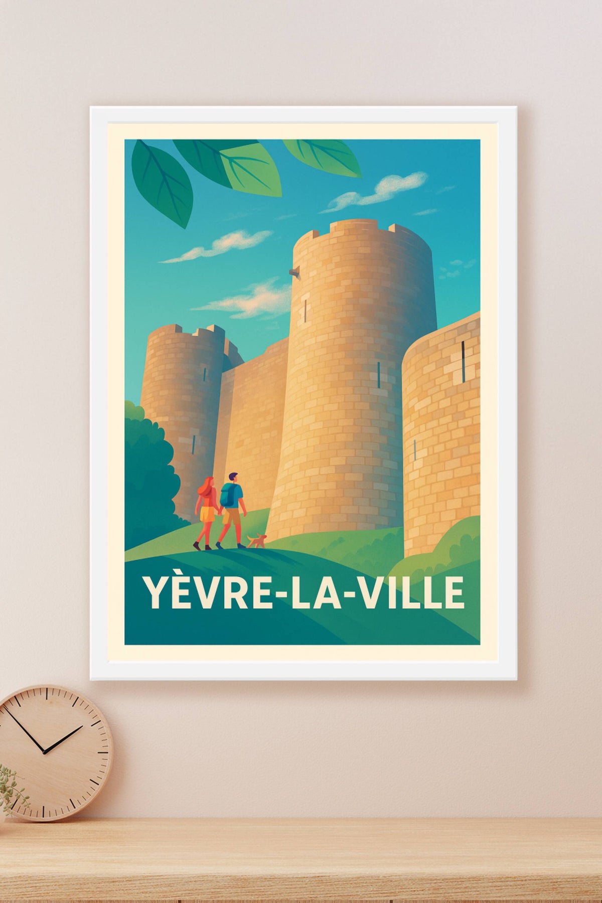 Affiche Yèvre-la-Ville — Flânerie au pied des fortifications historiques · poster d'art de Yèvre-la-Ville