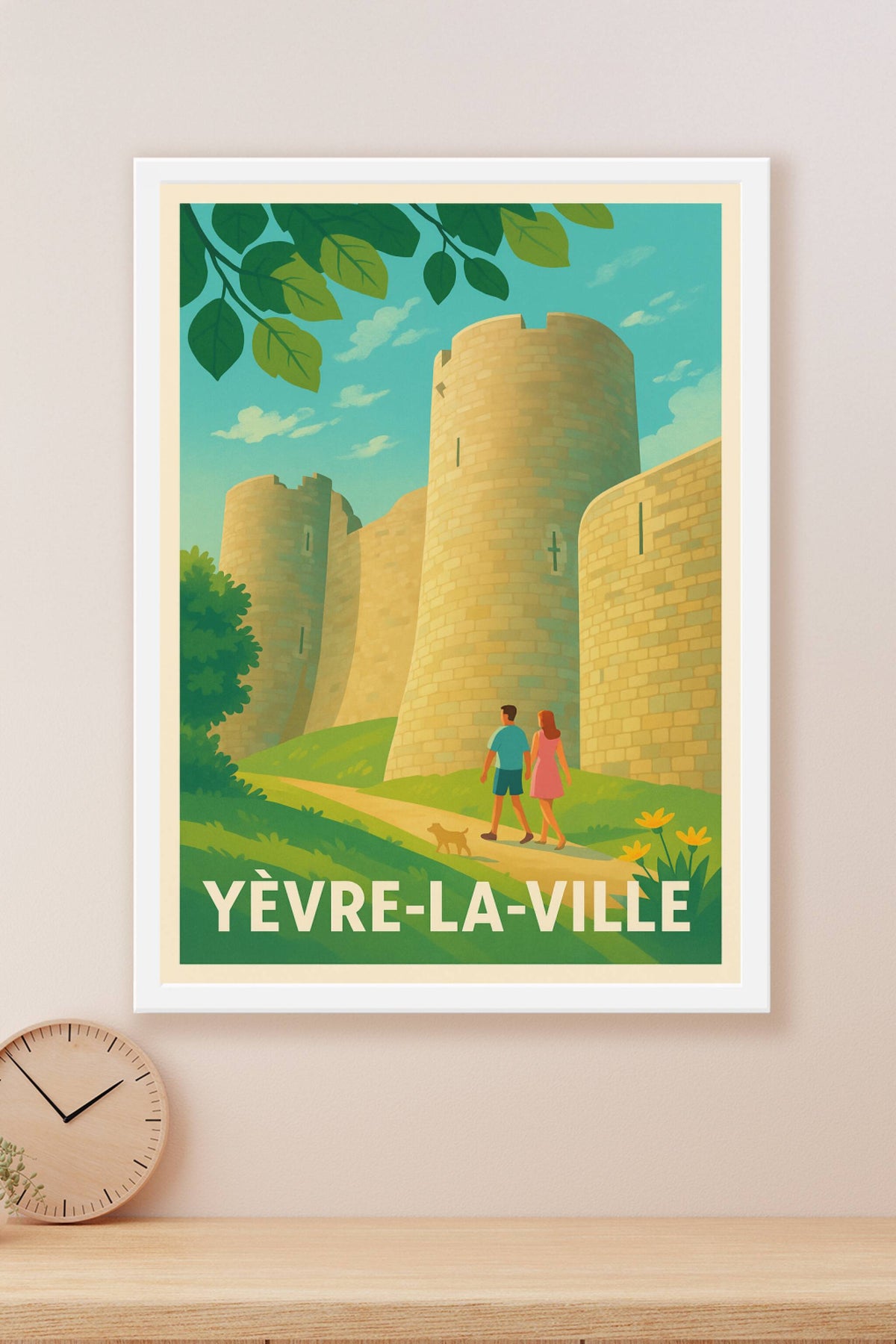 Affiche Yèvre-la-Ville — Promenade au cœur des remparts · poster d'art de Yèvre-la-Ville