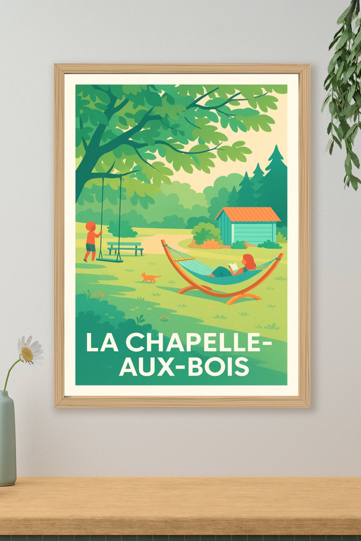 Affiche La Chapelle-aux-Bois — Sérénité au cœur de la nature · poster d'art de La Chapelle-aux-Bois