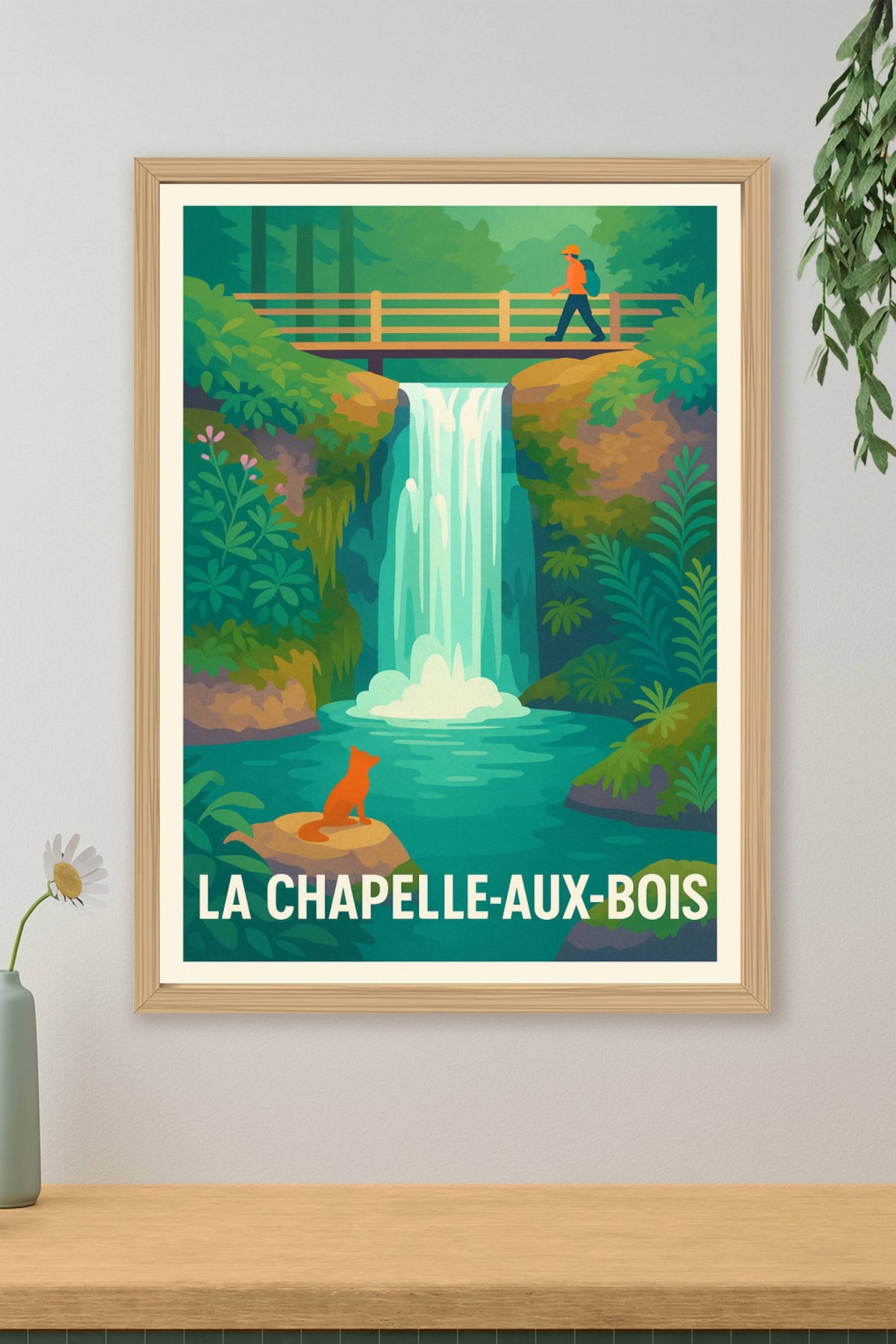 Affiche La Chapelle-aux-Bois — Évasion naturelle au cœur des cascades · poster d'art de La Chapelle-aux-Bois