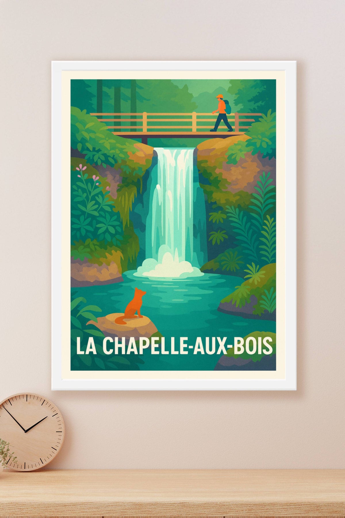 Affiche La Chapelle-aux-Bois — Évasion naturelle au cœur des cascades · poster d'art de La Chapelle-aux-Bois