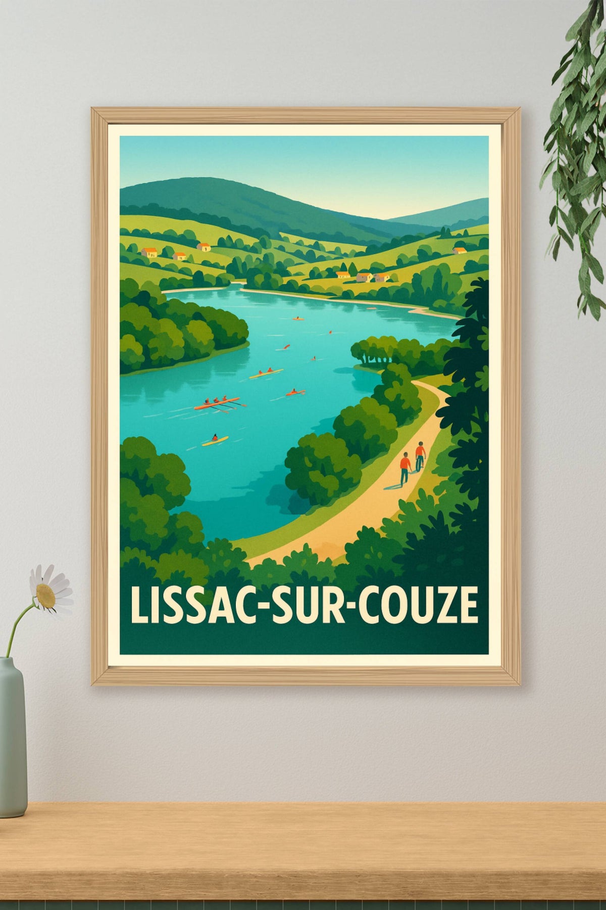 Affiche Lissac-sur-Couze — Évasion nature au fil de l'eau · poster d'art de Lissac-sur-Couze