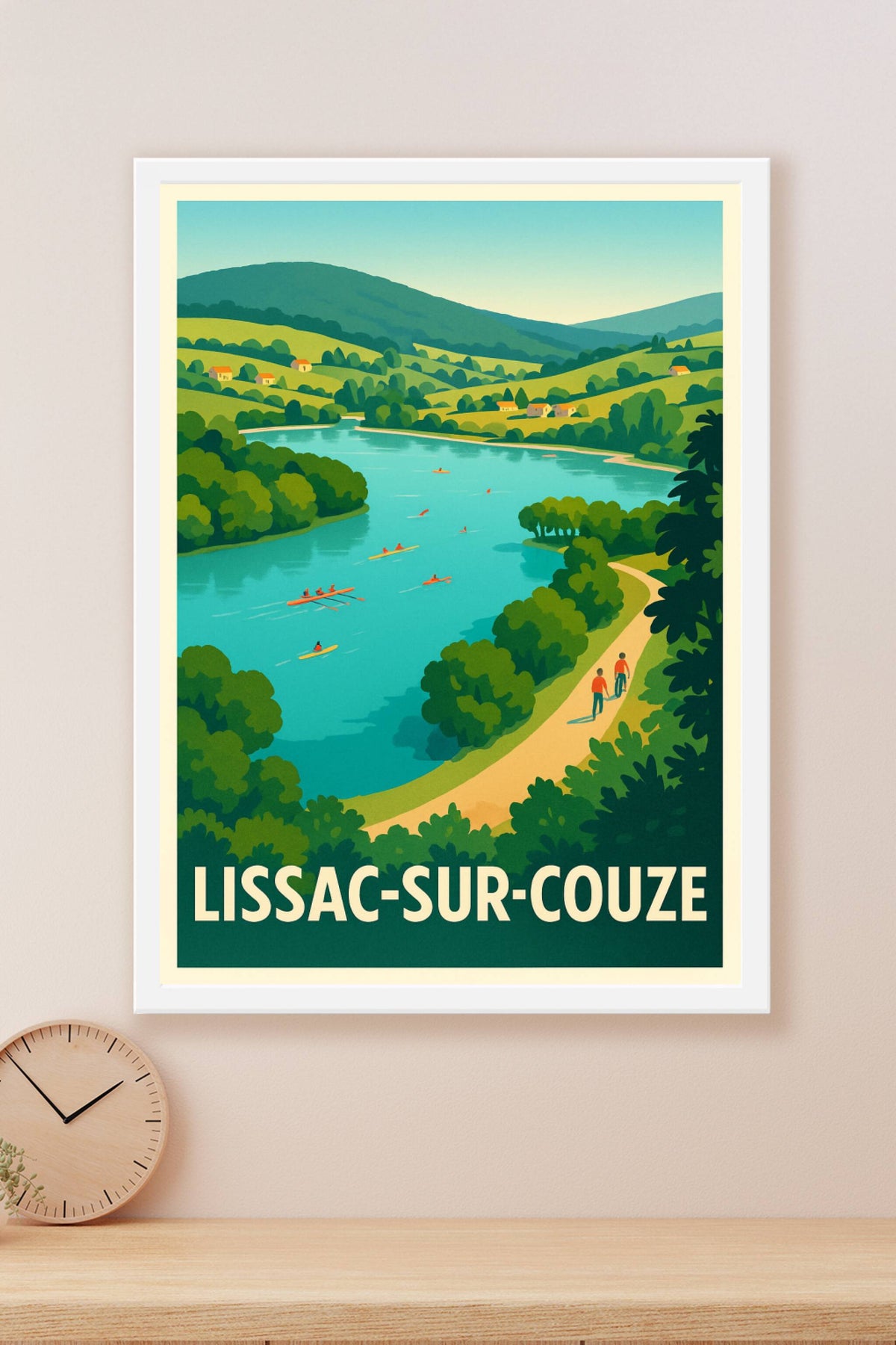 Affiche Lissac-sur-Couze — Évasion nature au fil de l'eau · poster d'art de Lissac-sur-Couze