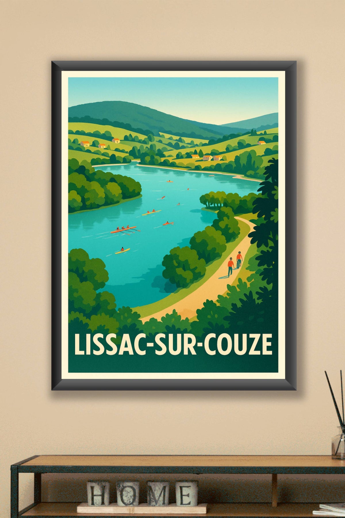 Affiche Lissac-sur-Couze — Évasion nature au fil de l'eau · poster d'art de Lissac-sur-Couze