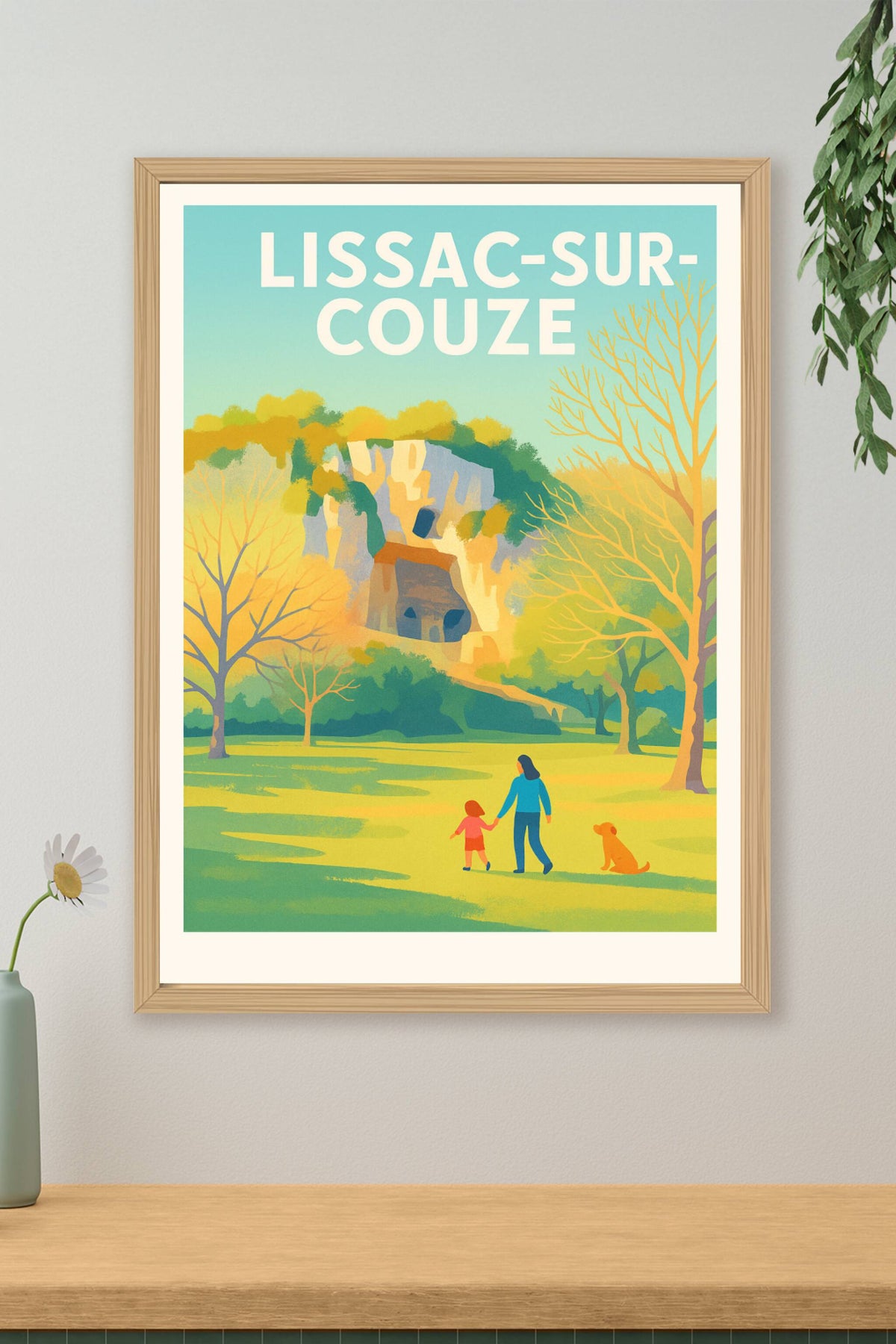 Affiche Lissac-sur-Couze — Invitation à la balade en nature · poster d'art de Lissac-sur-Couze