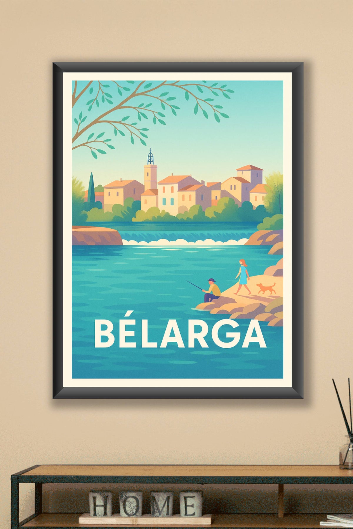 Affiche Bélarga — Sérénité au bord de l'eau · poster d'art de Bélarga