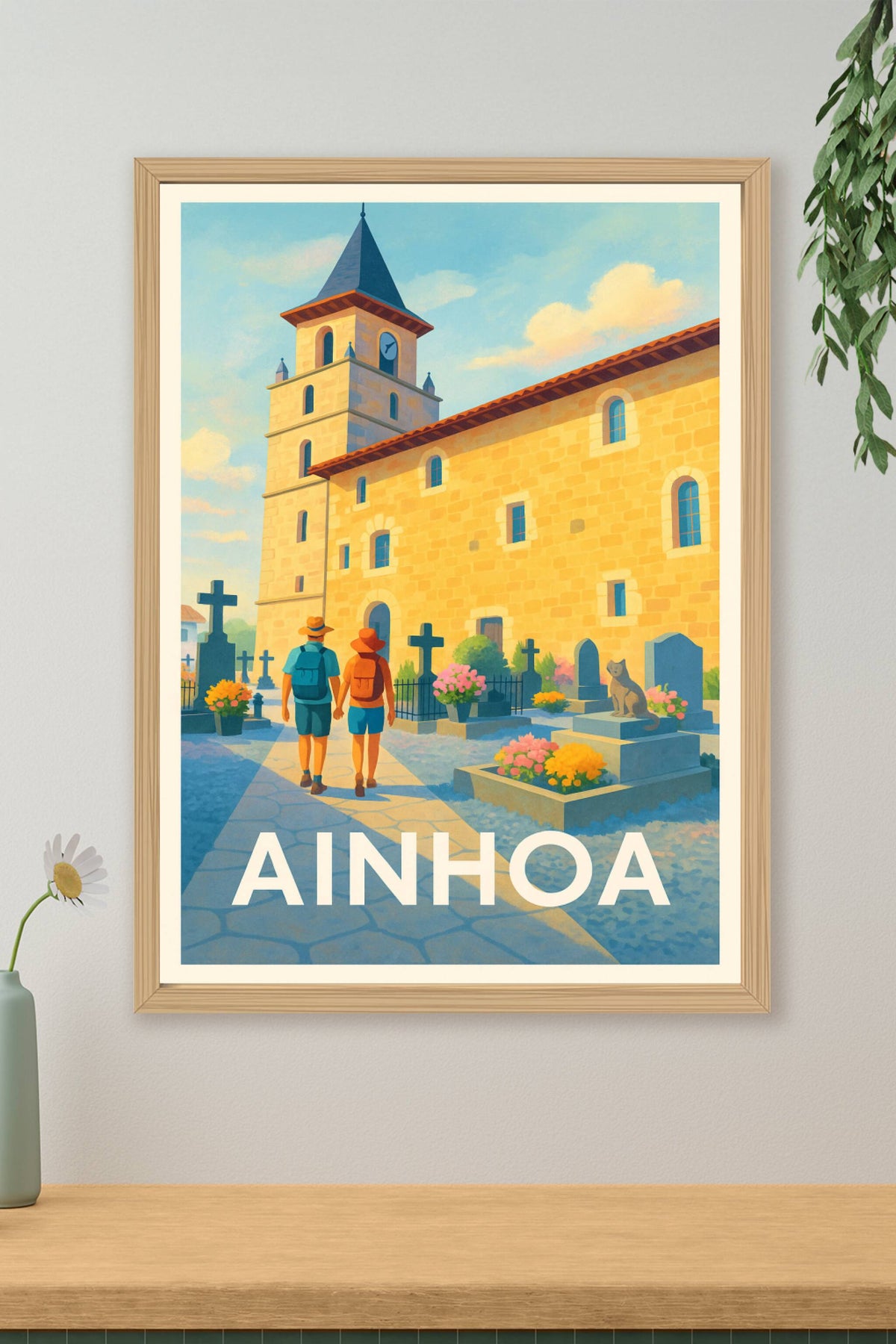 Affiche Ainhoa — Promenade au cœur du village historique · poster d'art de Ainhoa