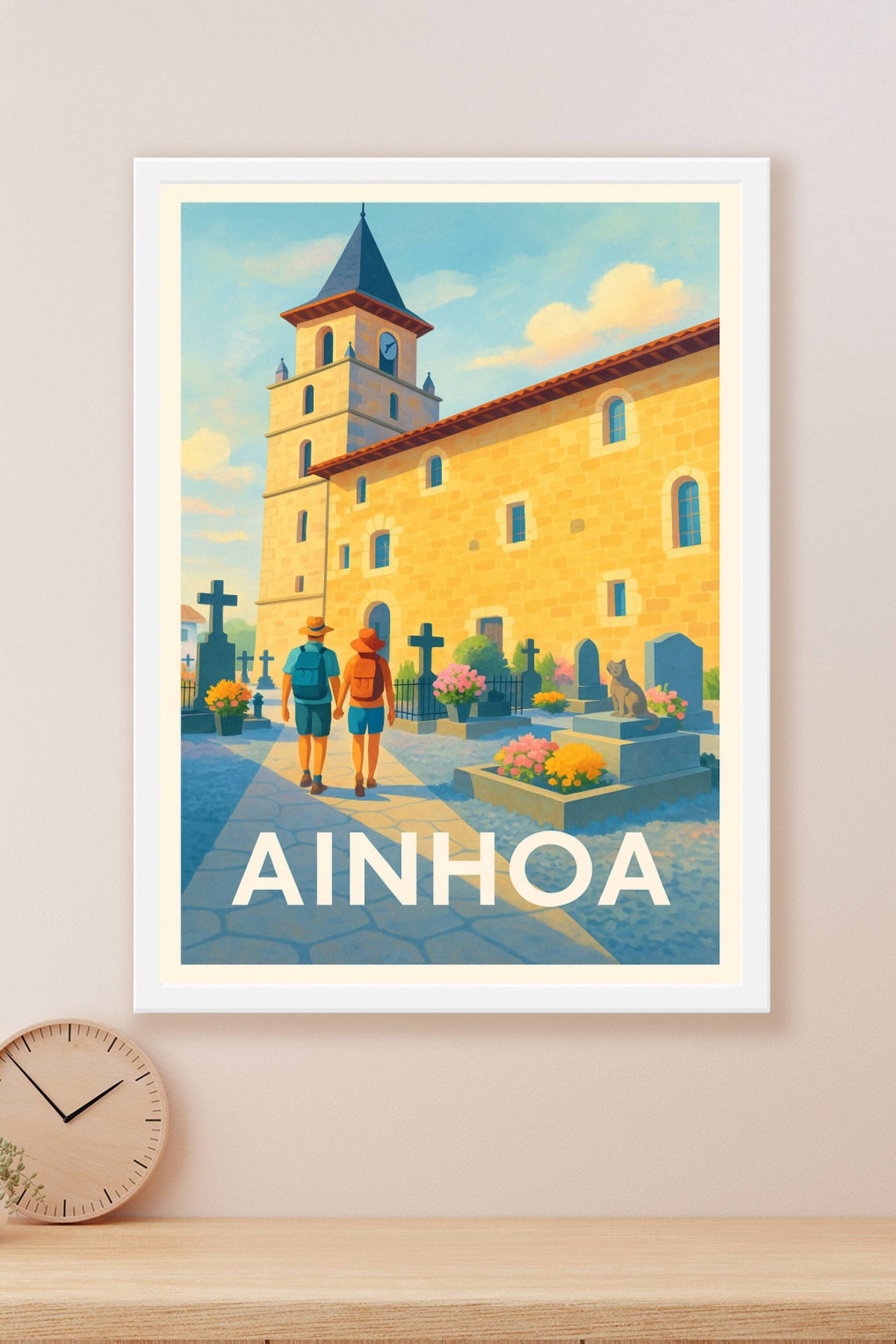 Affiche Ainhoa — Promenade au cœur du village historique · poster d'art de Ainhoa