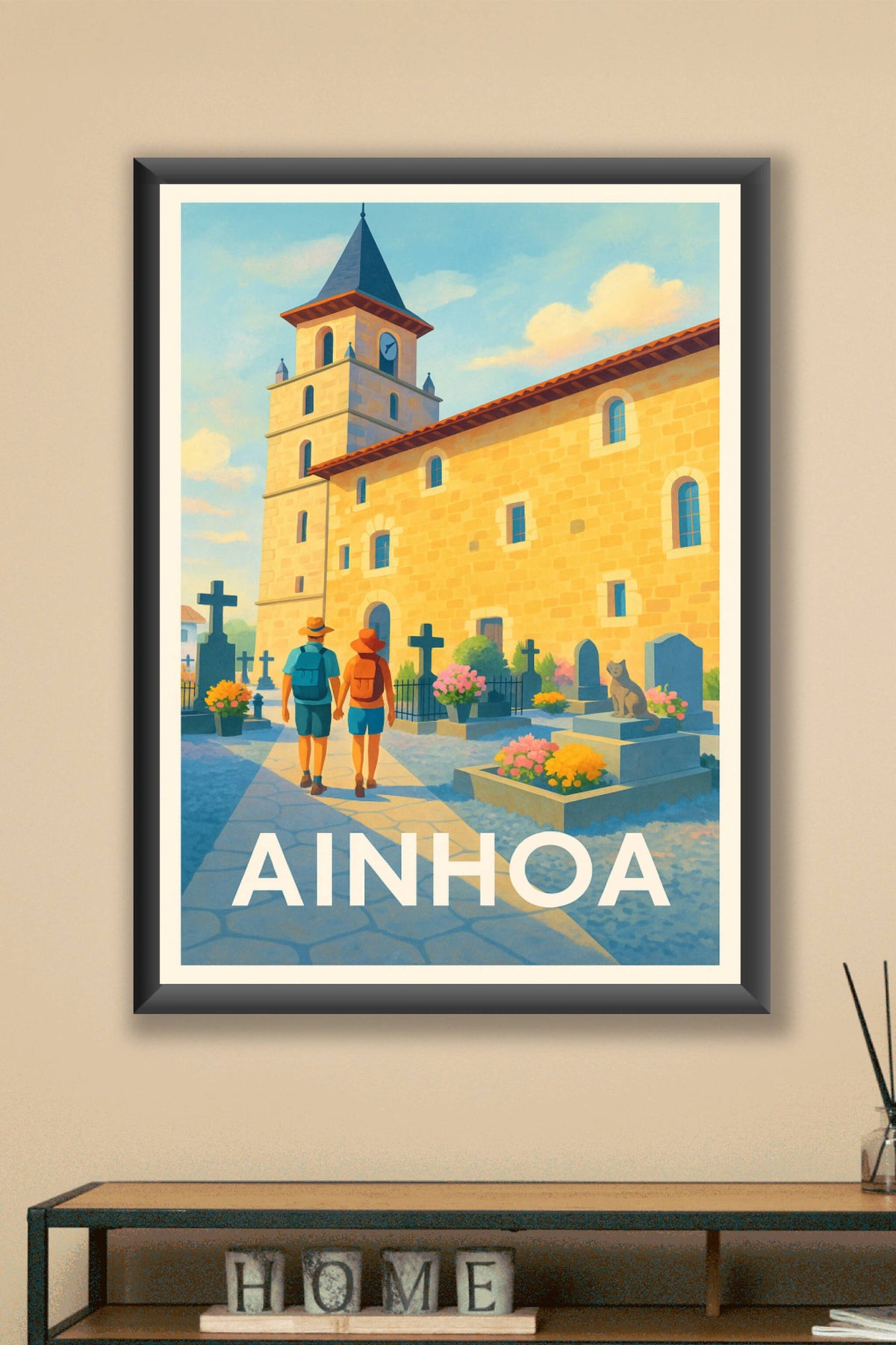 Affiche Ainhoa — Promenade au cœur du village historique · poster d'art de Ainhoa