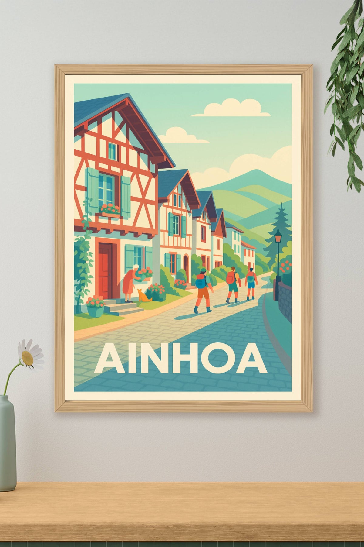Affiche Ainhoa — Charme Basque en Promenade · poster d'art de Ainhoa