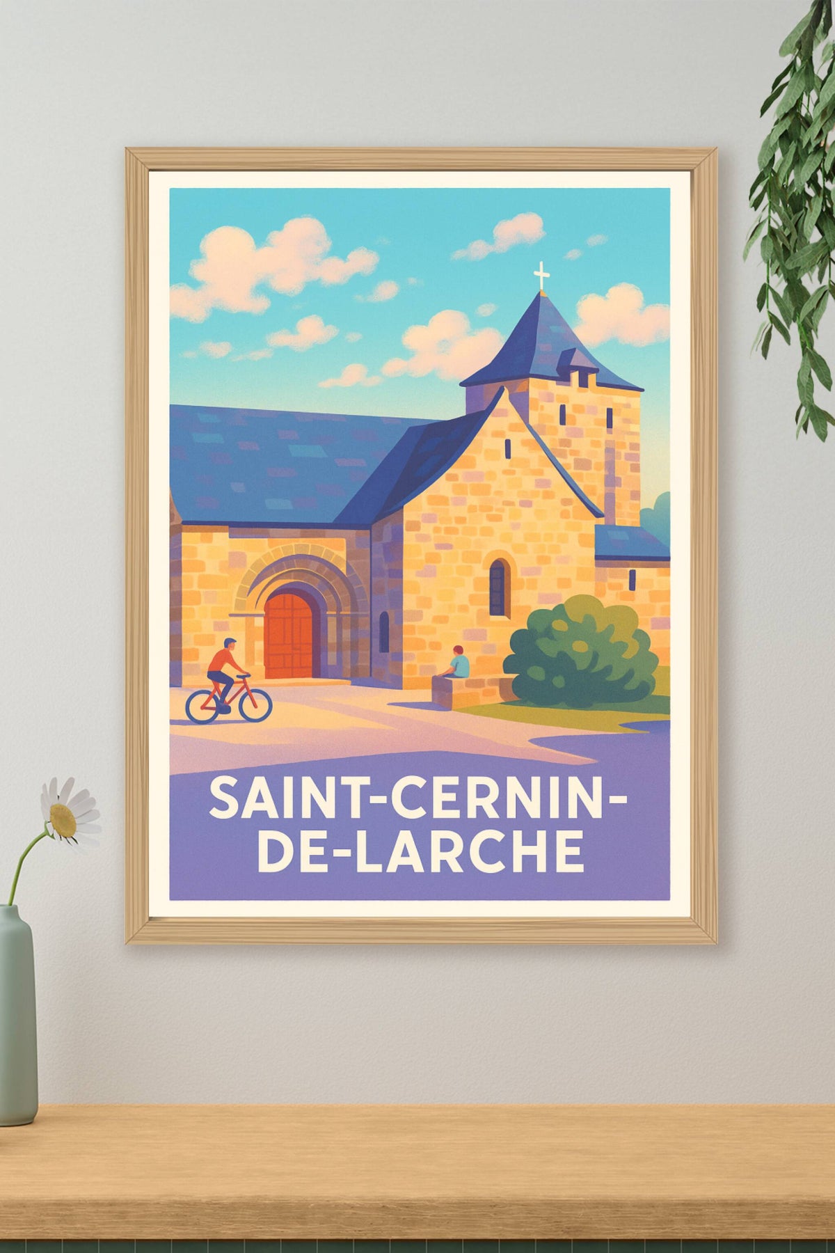 Affiche Saint-Cernin-de-Larche — Charme historique et douceur de vivre · poster d'art de Saint-Cernin-de-Larche