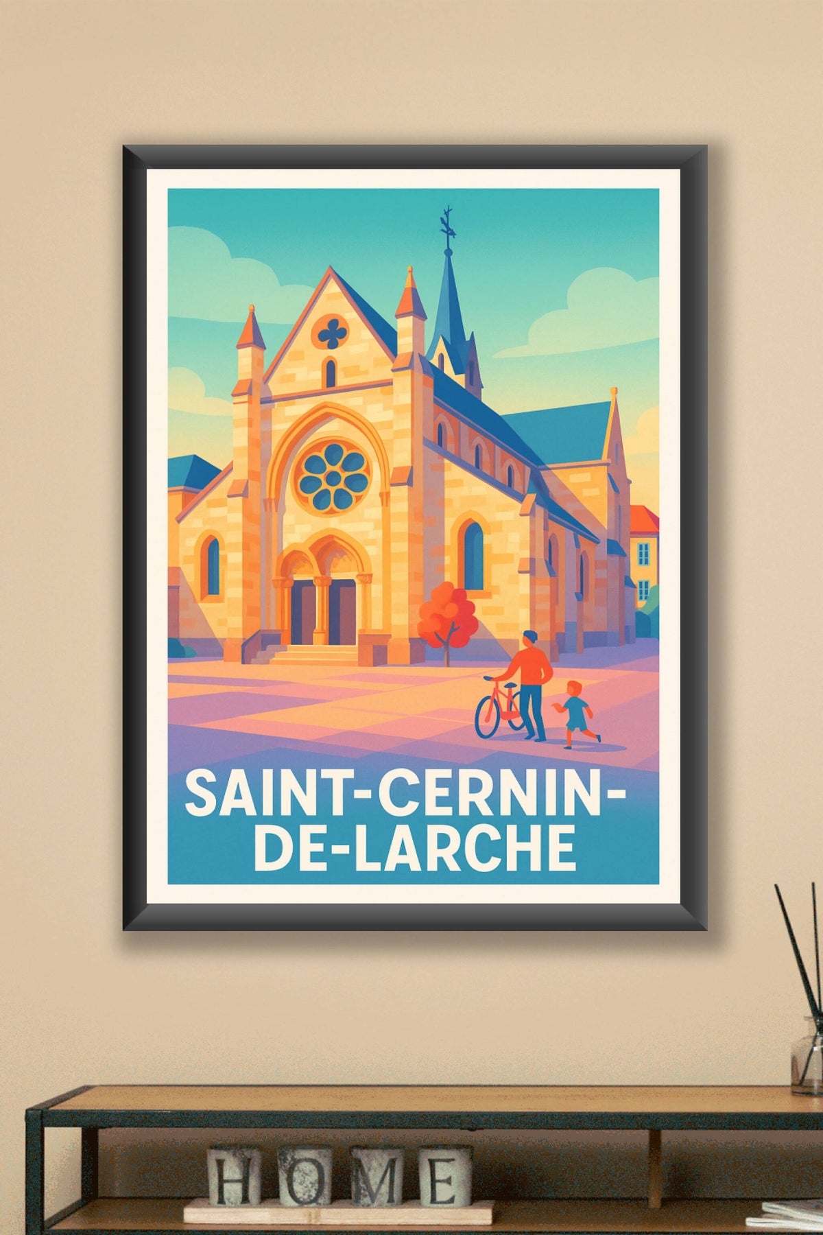 Affiche Saint-Cernin-de-Larche — Charme et patrimoine au cœur de la Corrèze · poster d'art de Saint-Cernin-de-Larche