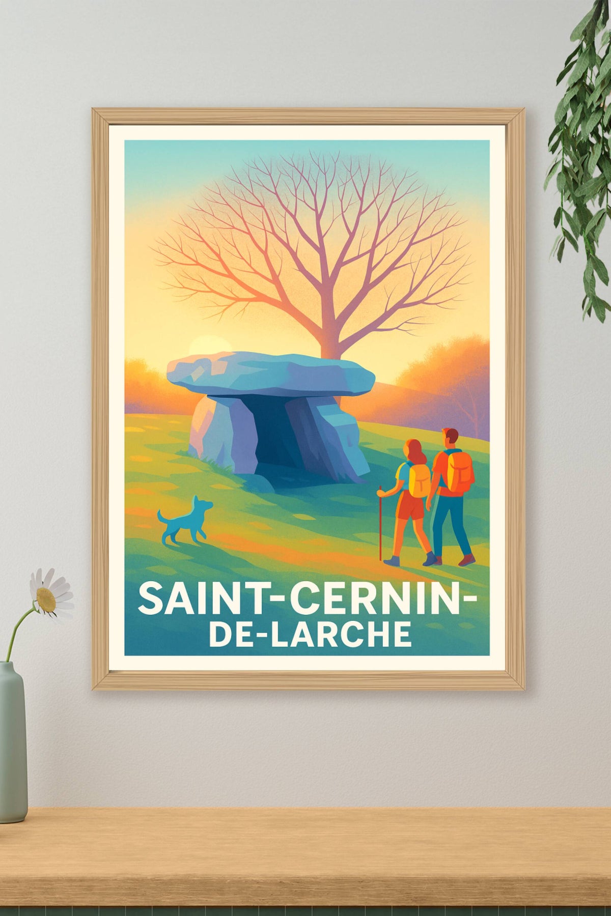 Affiche Saint-Cernin-de-Larche — Voyage au cœur de la nature antique · poster d'art de Saint-Cernin-de-Larche