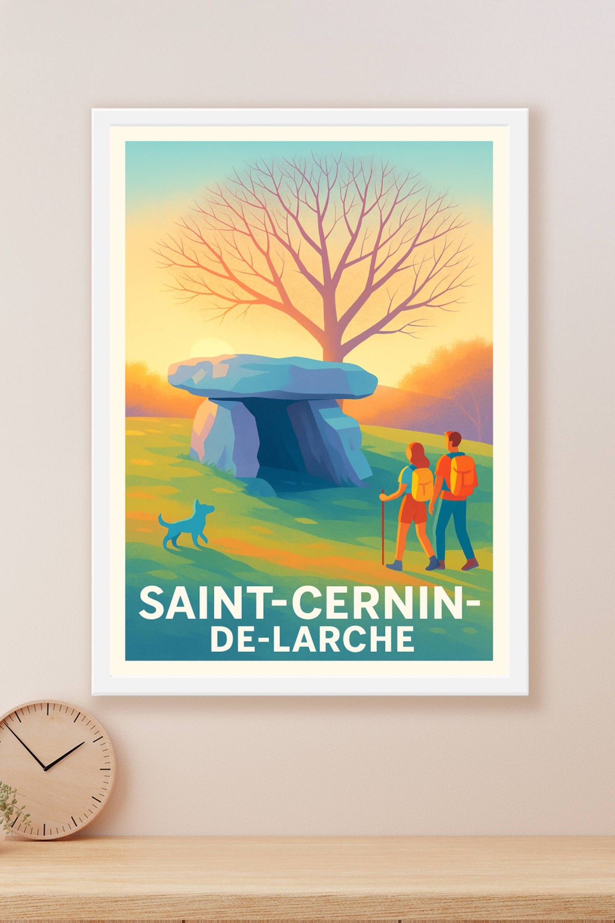 Affiche Saint-Cernin-de-Larche — Voyage au cœur de la nature antique · poster d'art de Saint-Cernin-de-Larche