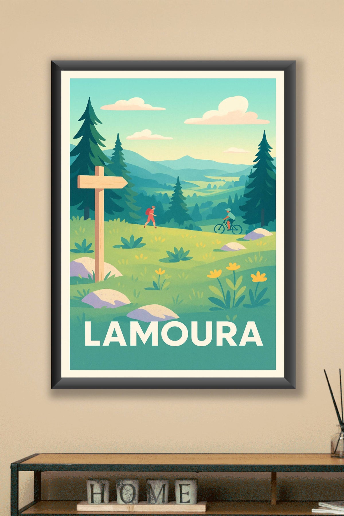 Affiche Lamoura — L'appel de la nature et de l'aventure · poster d'art de Lamoura