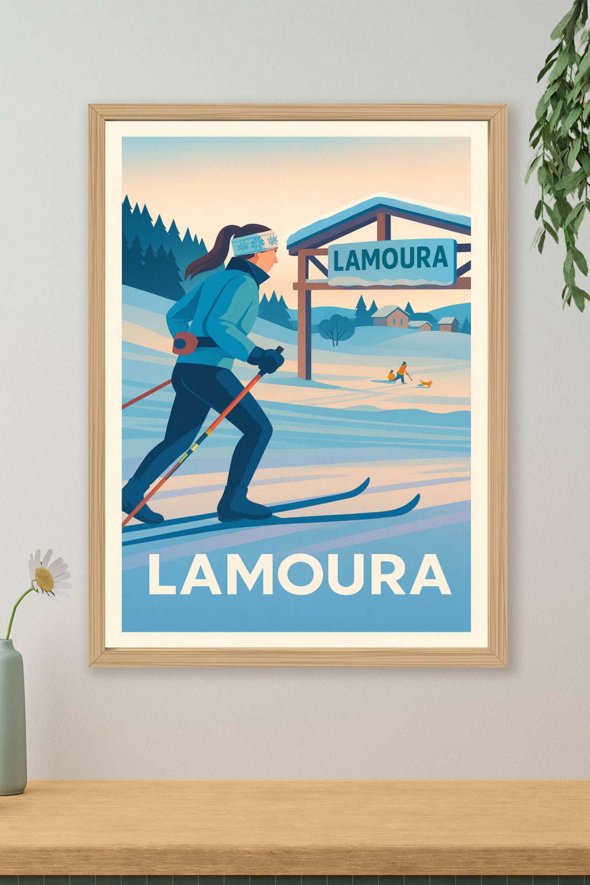 Affiche Lamoura — Esprit nature et glisse nordique · poster d'art de Lamoura