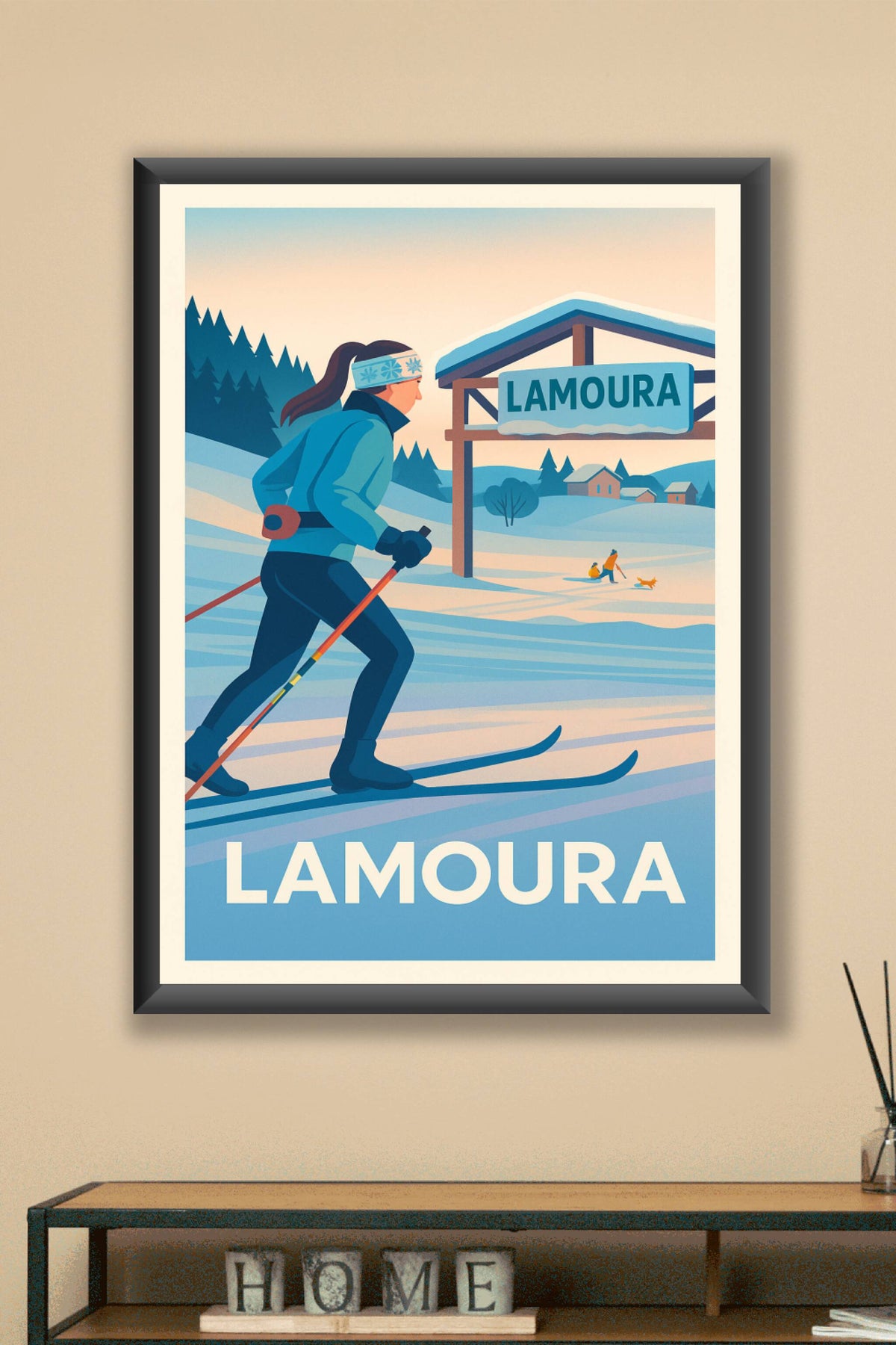 Affiche Lamoura — Esprit nature et glisse nordique · poster d'art de Lamoura