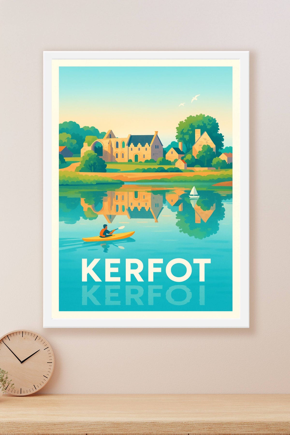 Affiche Kerfot — Évasion sur les eaux paisibles · poster d'art de Kerfot