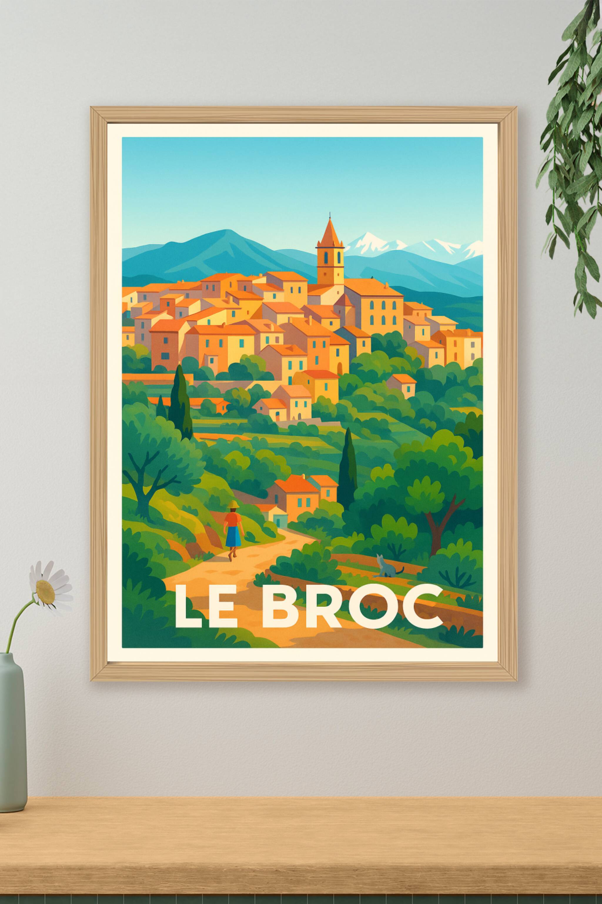 Affiche de Le Broc - Charme pittoresque de la Côte d'Azur
