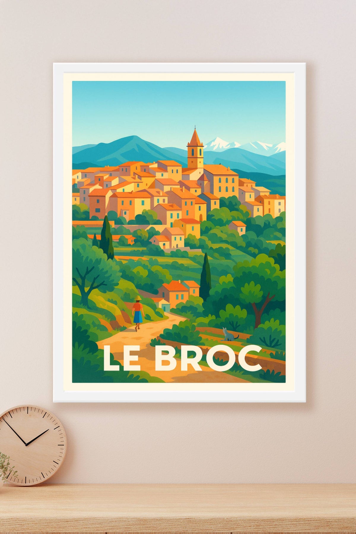 Affiche Le Broc — Charme pittoresque de la Côte d'Azur · poster d'art de Le Broc