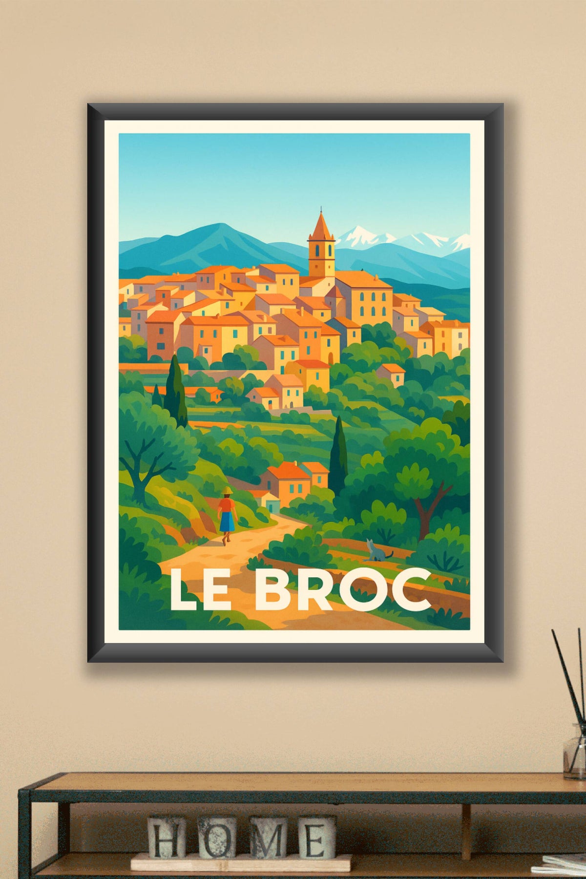 Affiche Le Broc — Charme pittoresque de la Côte d'Azur · poster d'art de Le Broc