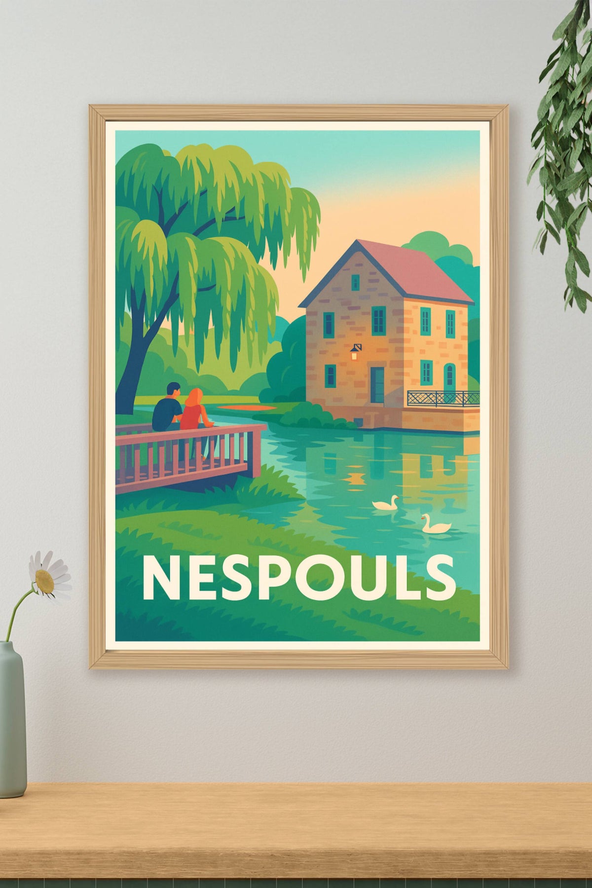 Affiche Nespouls — Sérénité au bord de l'eau · poster d'art de Nespouls