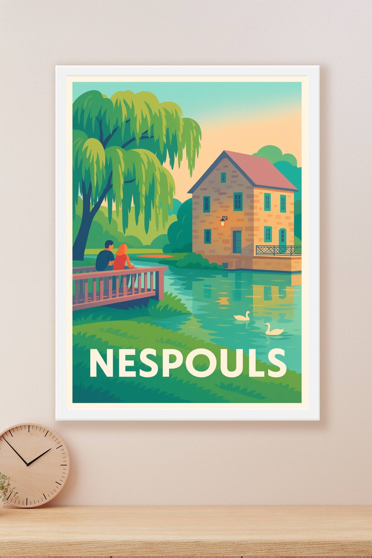Affiche Nespouls — Sérénité au bord de l'eau · poster d'art de Nespouls