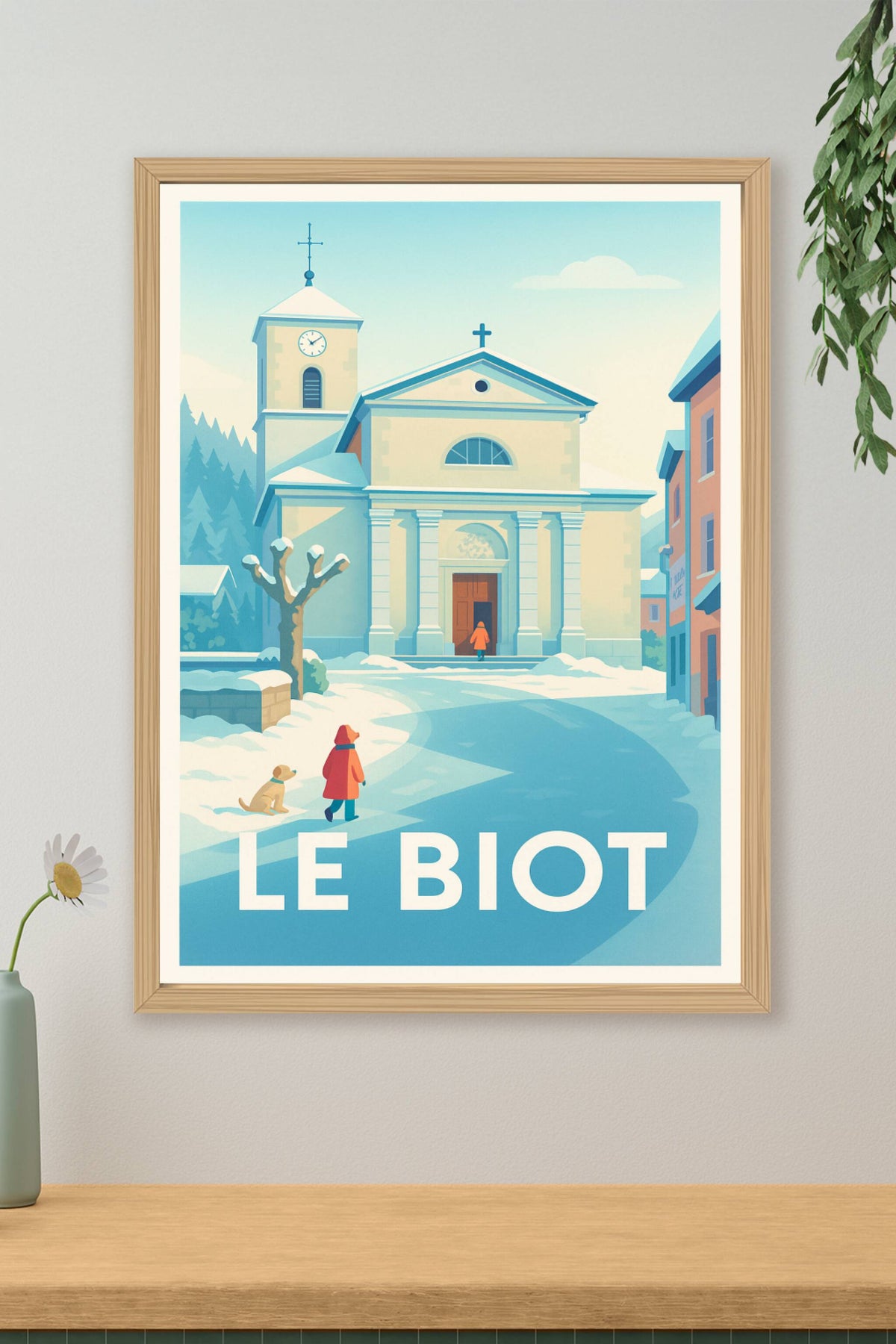 Affiche Le Biot — Charme hivernal au cœur du village · poster d'art de Le Biot