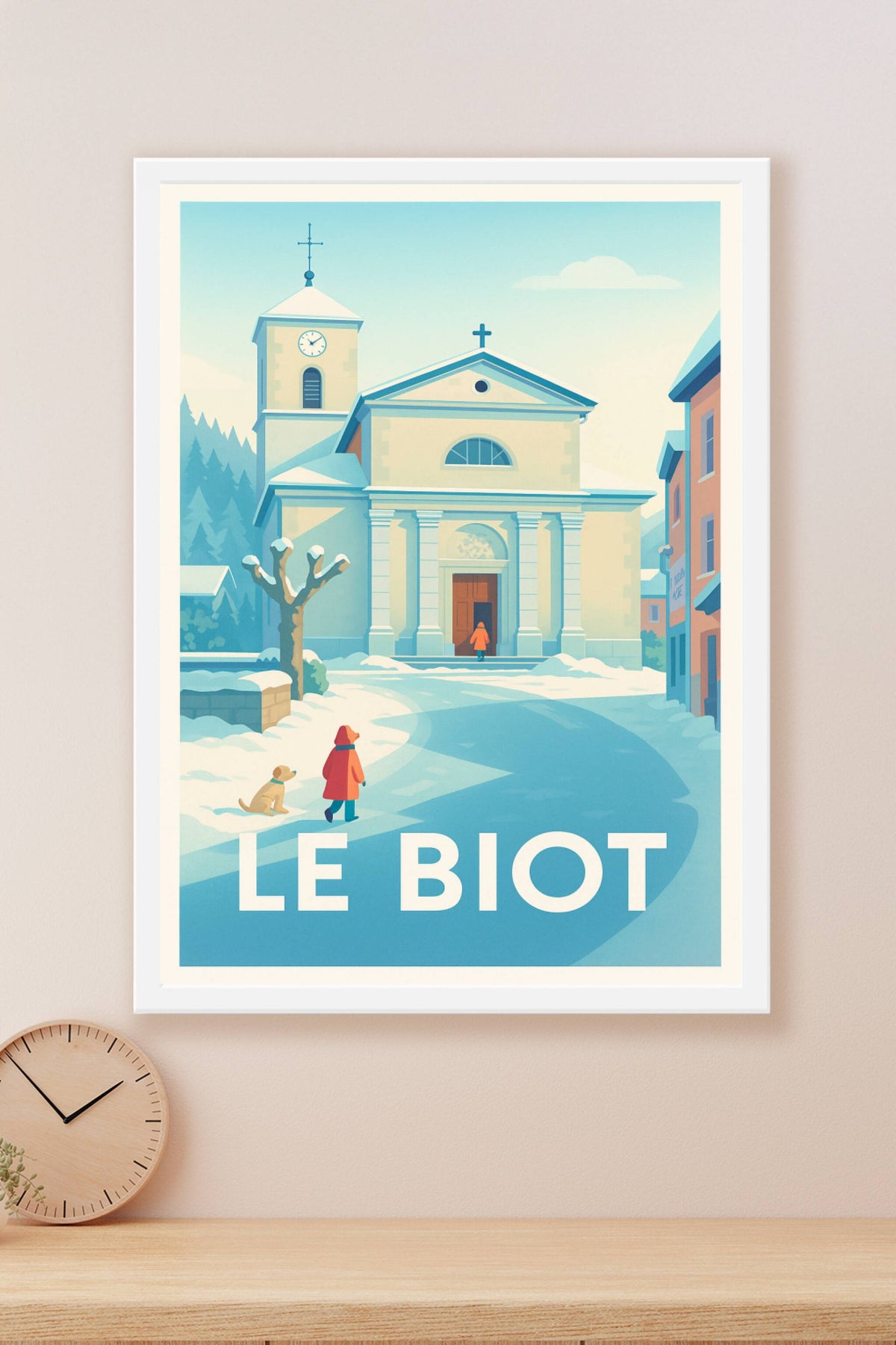 Affiche Le Biot — Charme hivernal au cœur du village · poster d'art de Le Biot