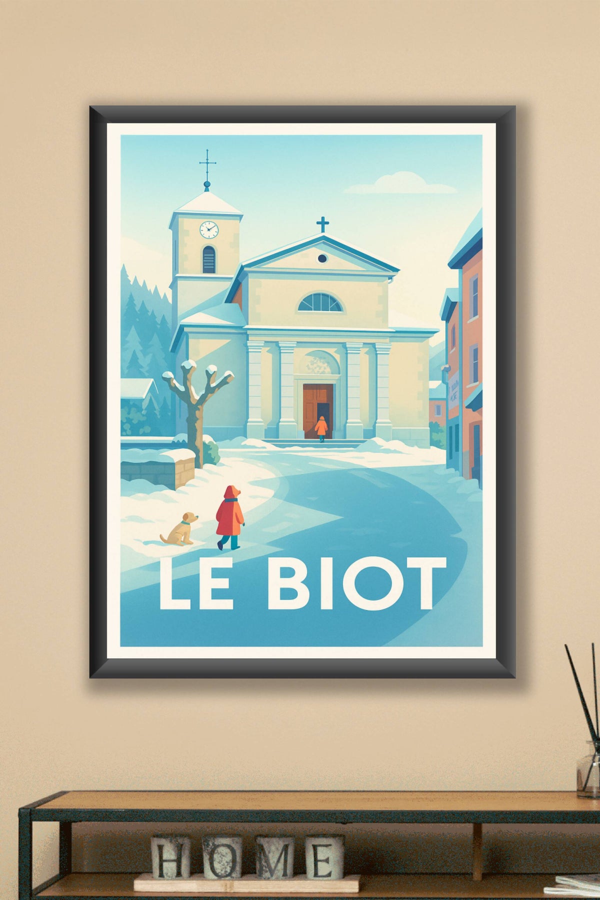 Affiche Le Biot — Charme hivernal au cœur du village · poster d'art de Le Biot