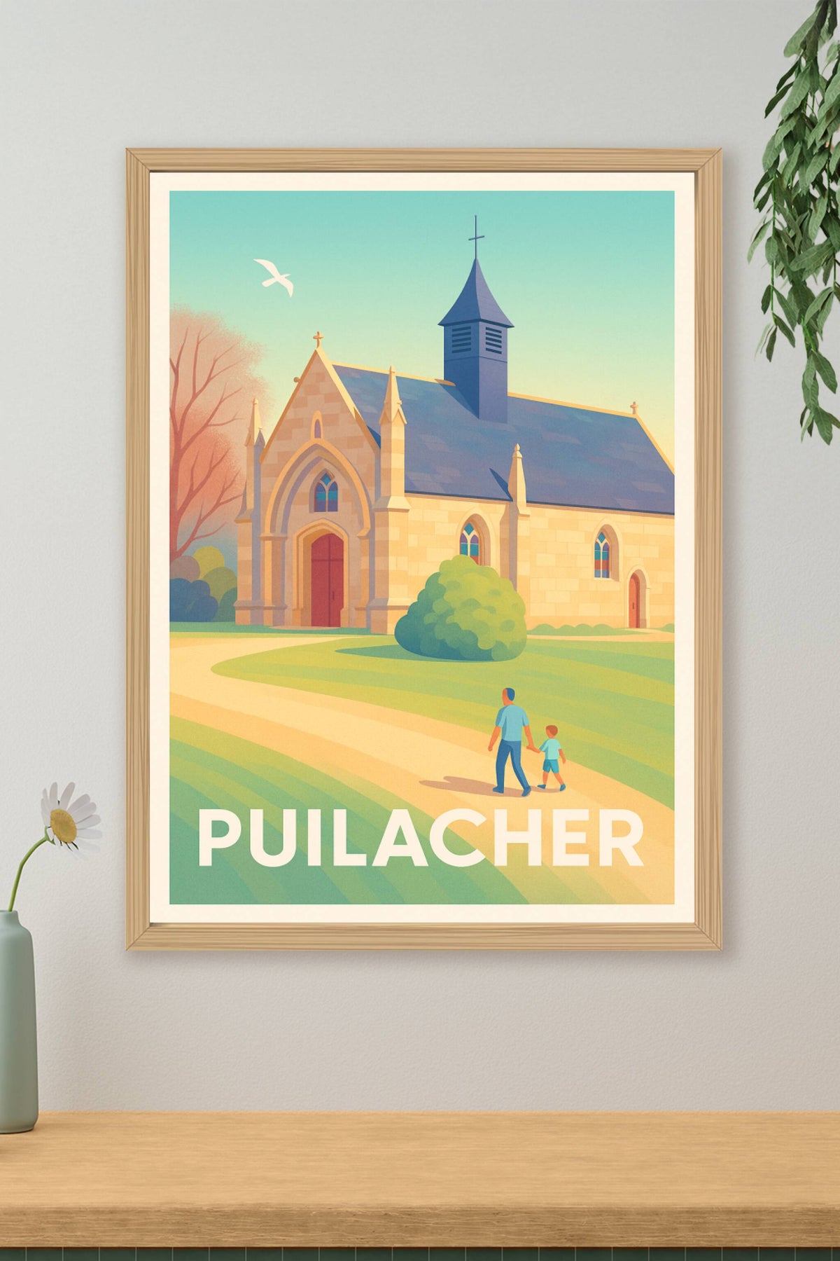 Affiche Puilacher — Tranquillité pastorale au cœur du village · poster d'art de Puilacher