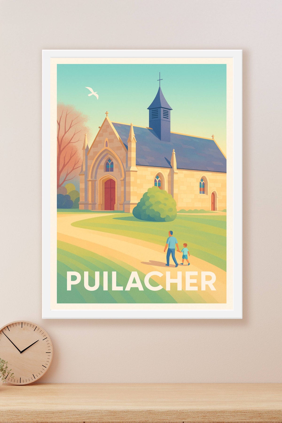 Affiche Puilacher — Tranquillité pastorale au cœur du village · poster d'art de Puilacher