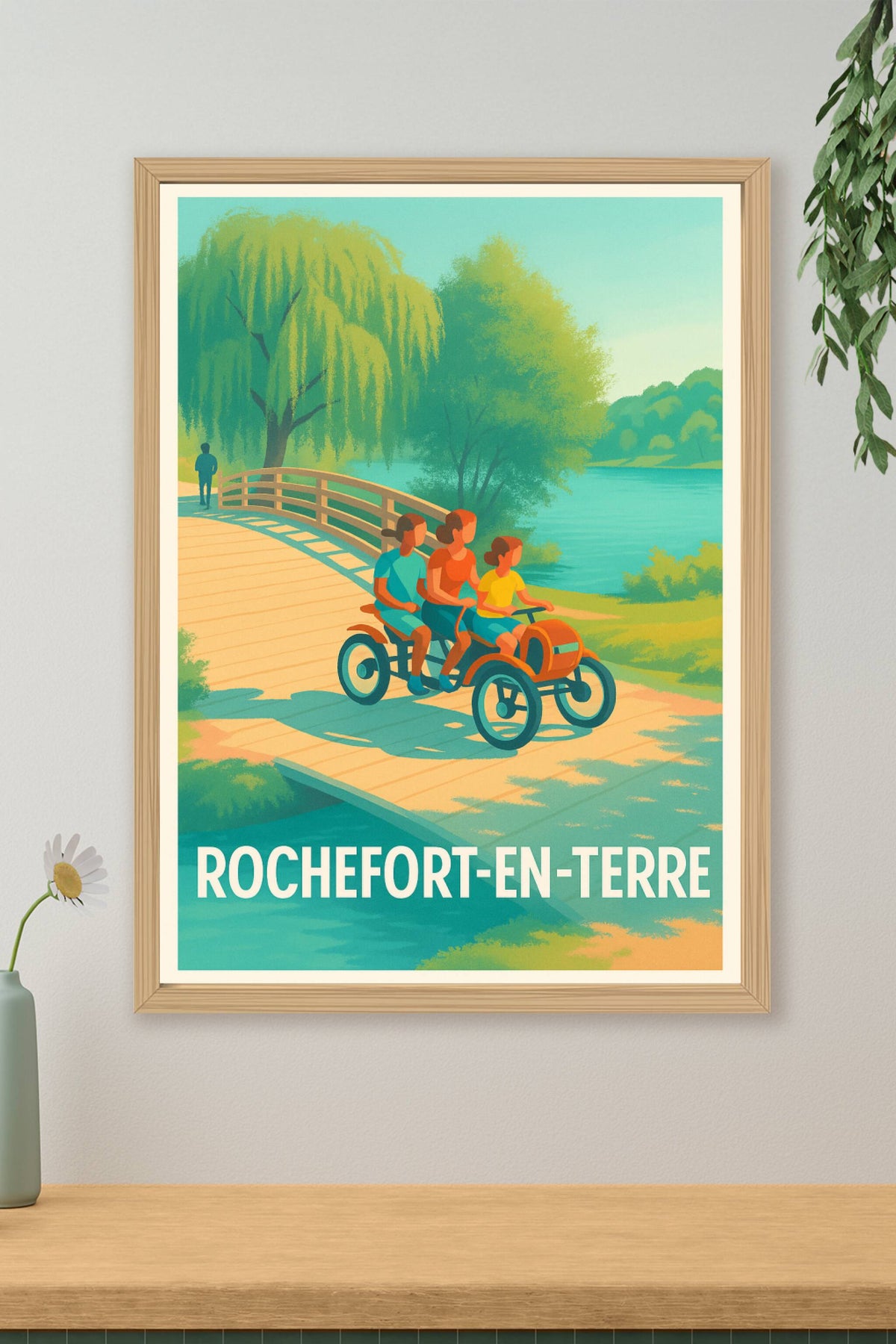 Affiche Rochefort-en-Terre — Balade en douceur au fil de l'eau · poster d'art de Rochefort-en-Terre