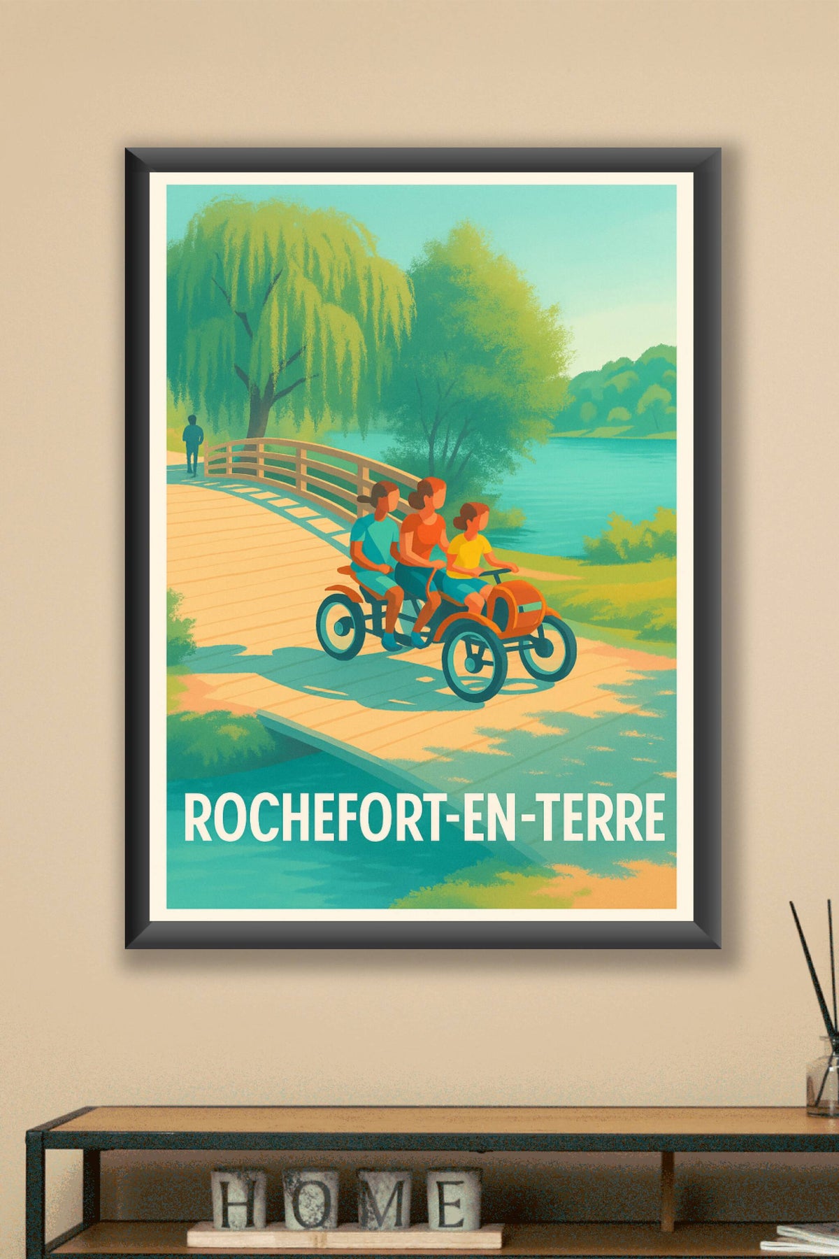 Affiche Rochefort-en-Terre — Balade en douceur au fil de l'eau · poster d'art de Rochefort-en-Terre